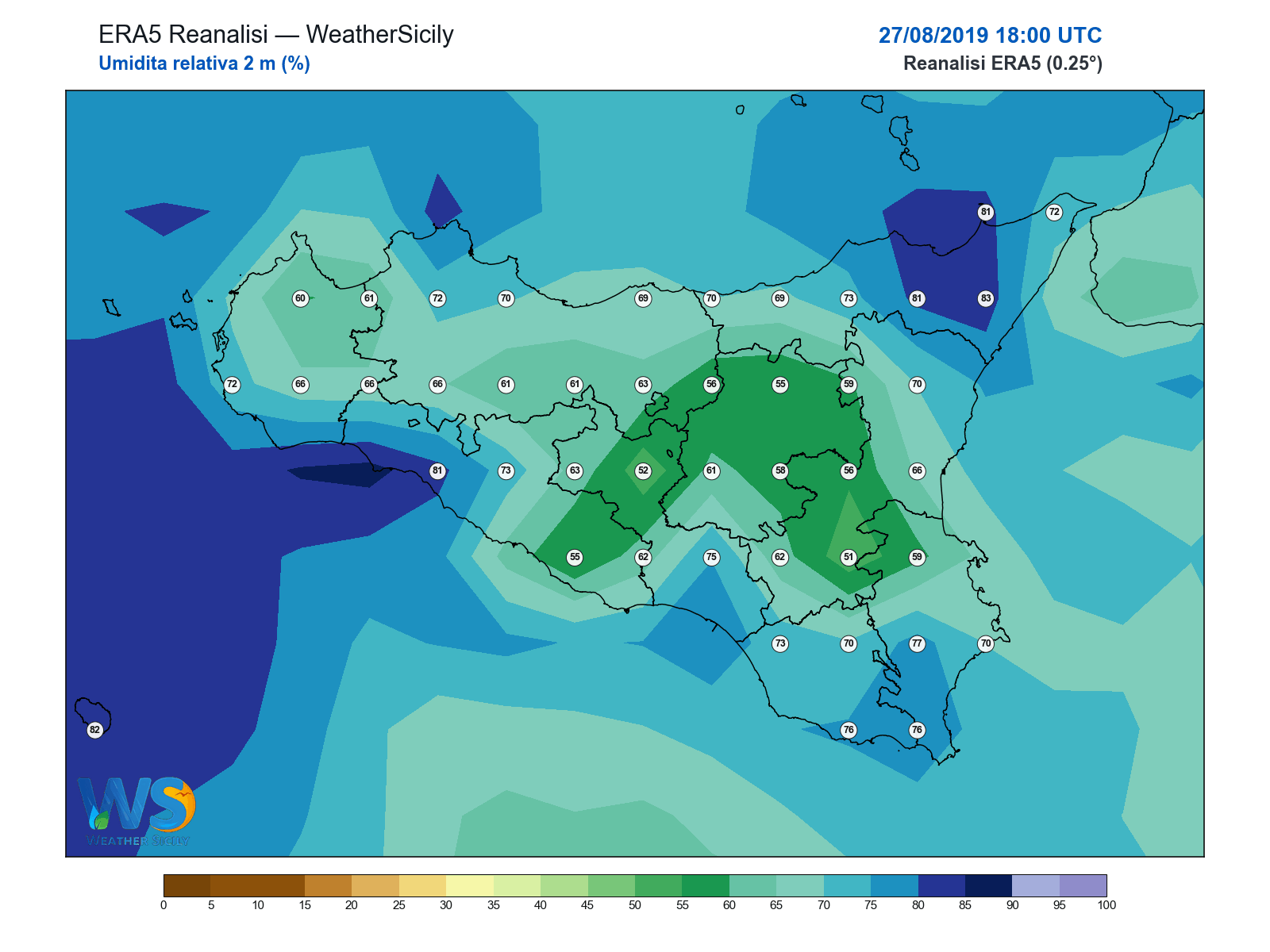 Umidità relativa 2 m · 2019082718