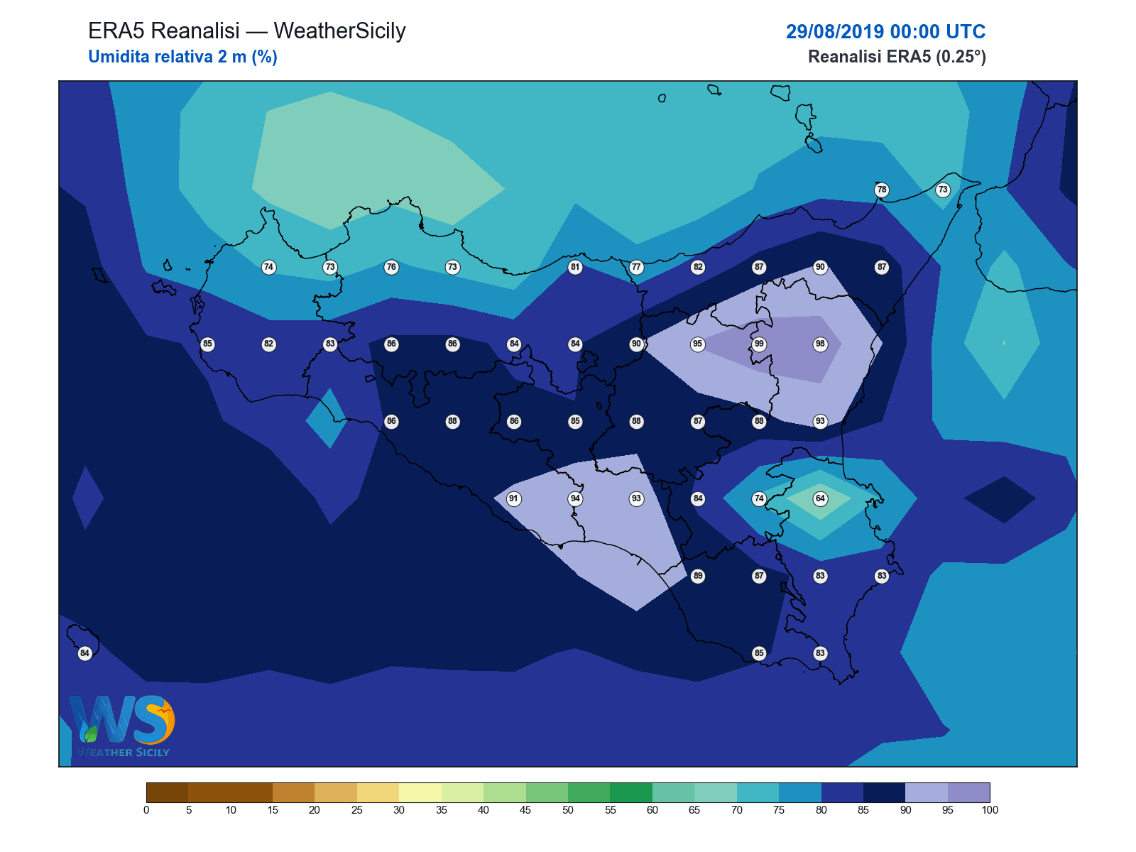 Umidità relativa 2 m · 2019082900