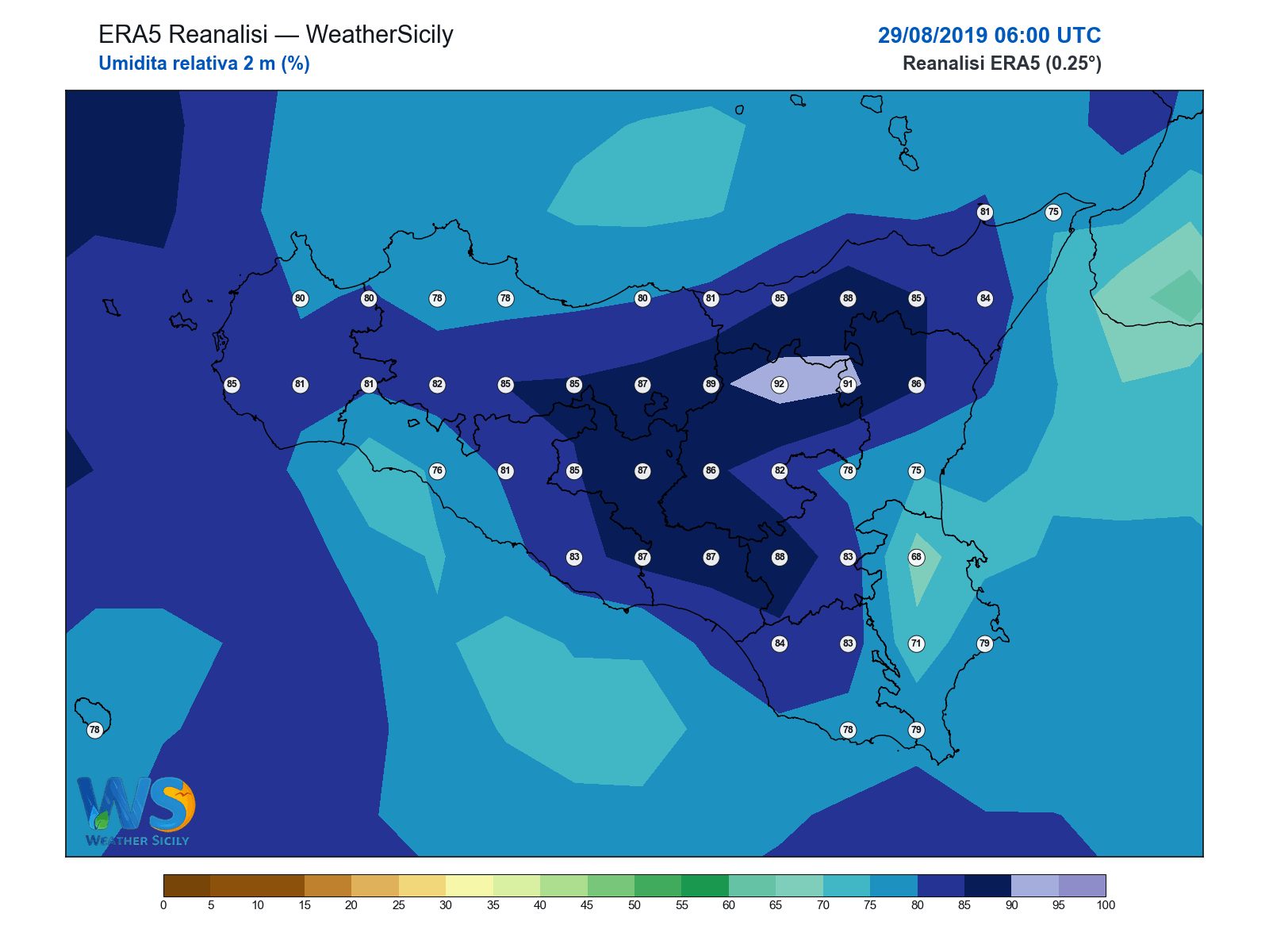 Umidità relativa 2 m · 2019082906