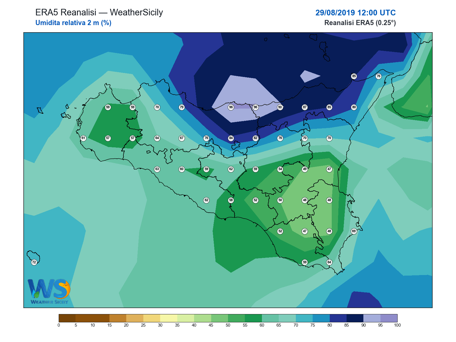Umidità relativa 2 m · 2019082912