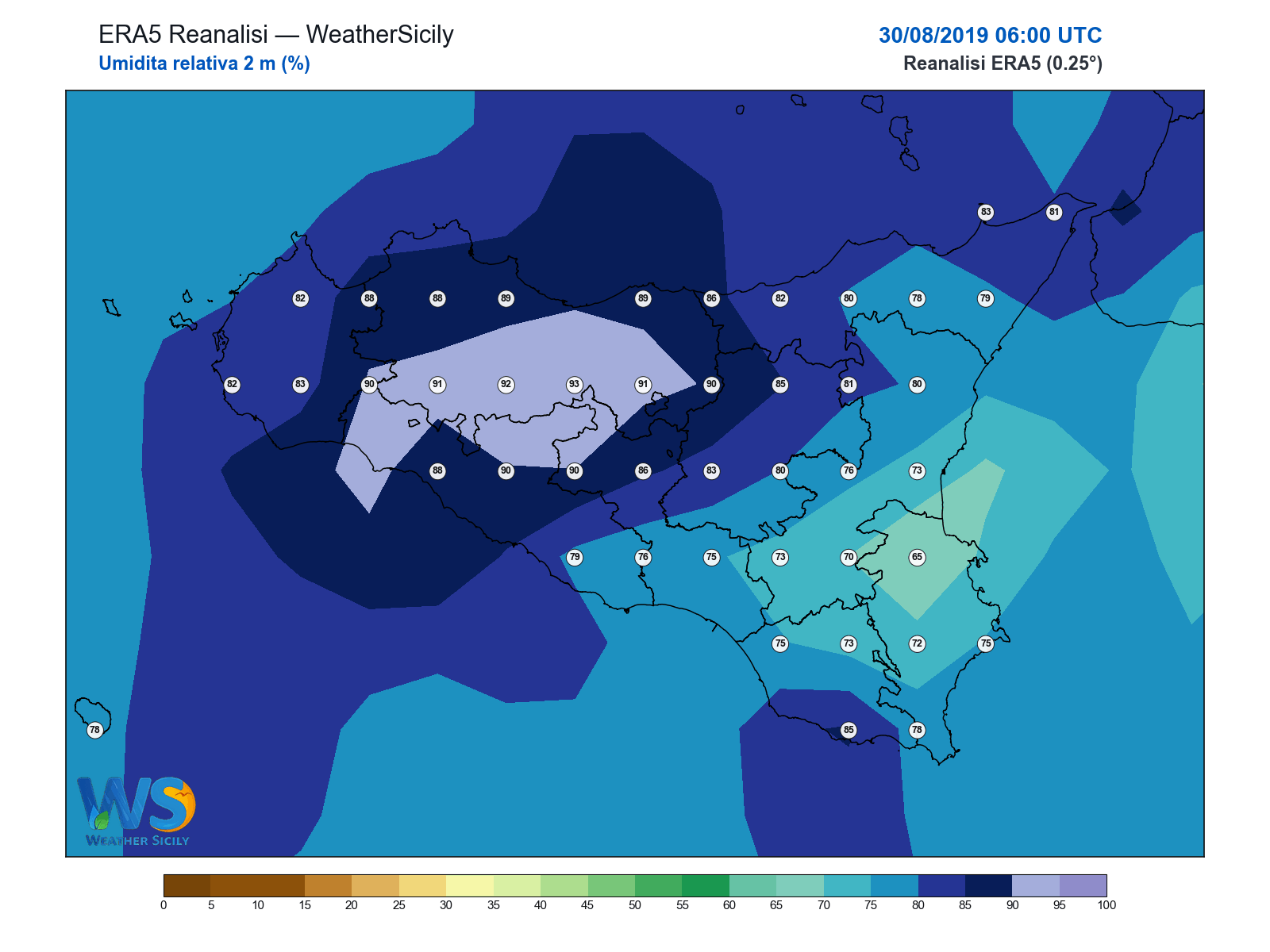 Umidità relativa 2 m · 2019083006