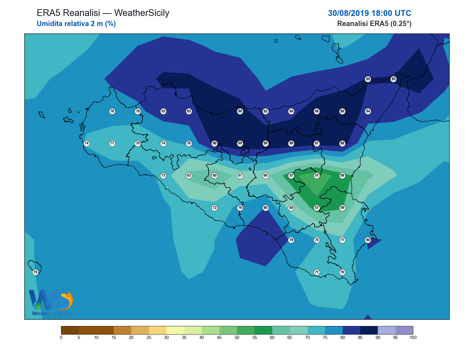 Umidità relativa 2 m · 2019083018