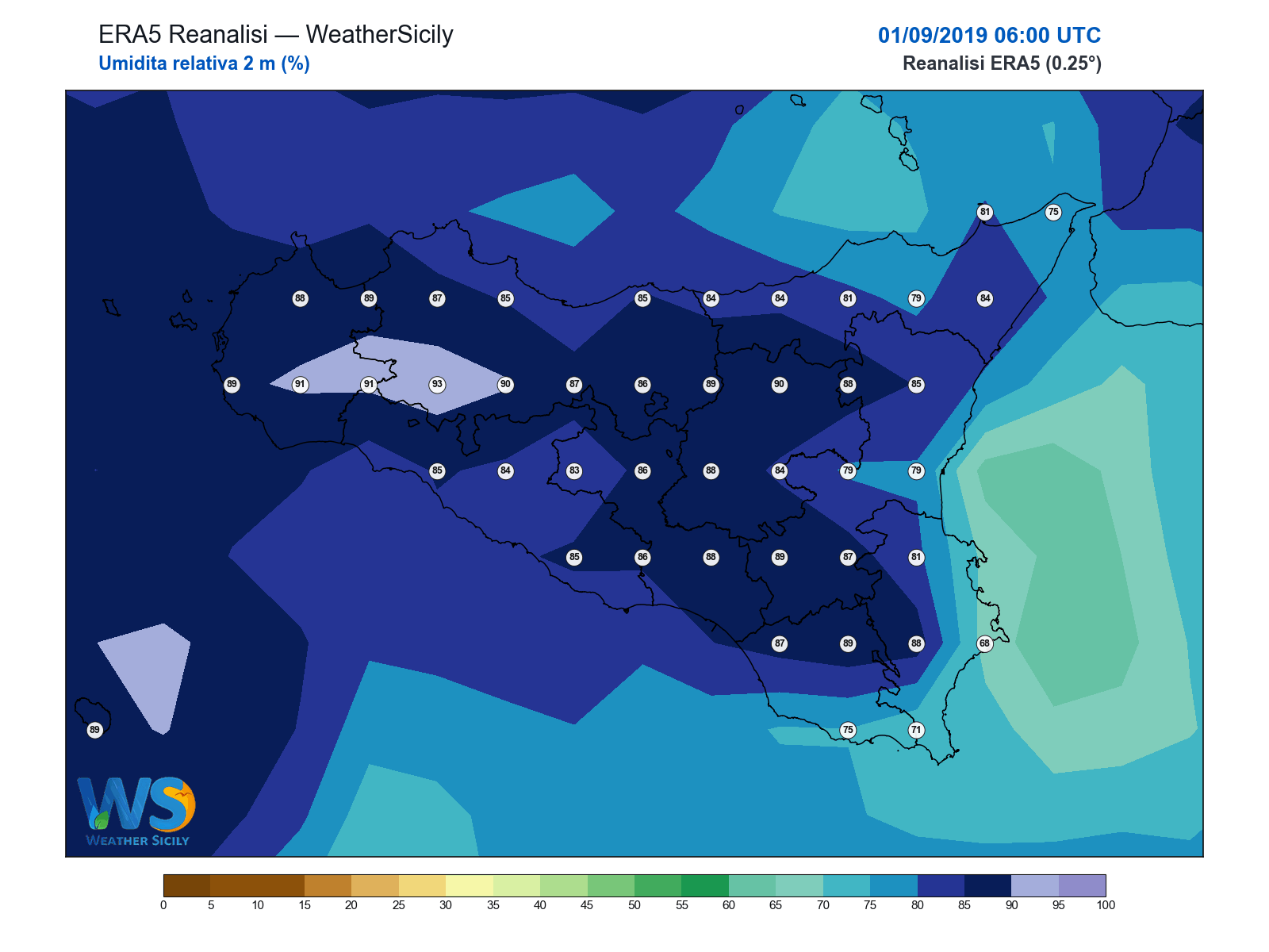Umidità relativa 2 m · 2019090106