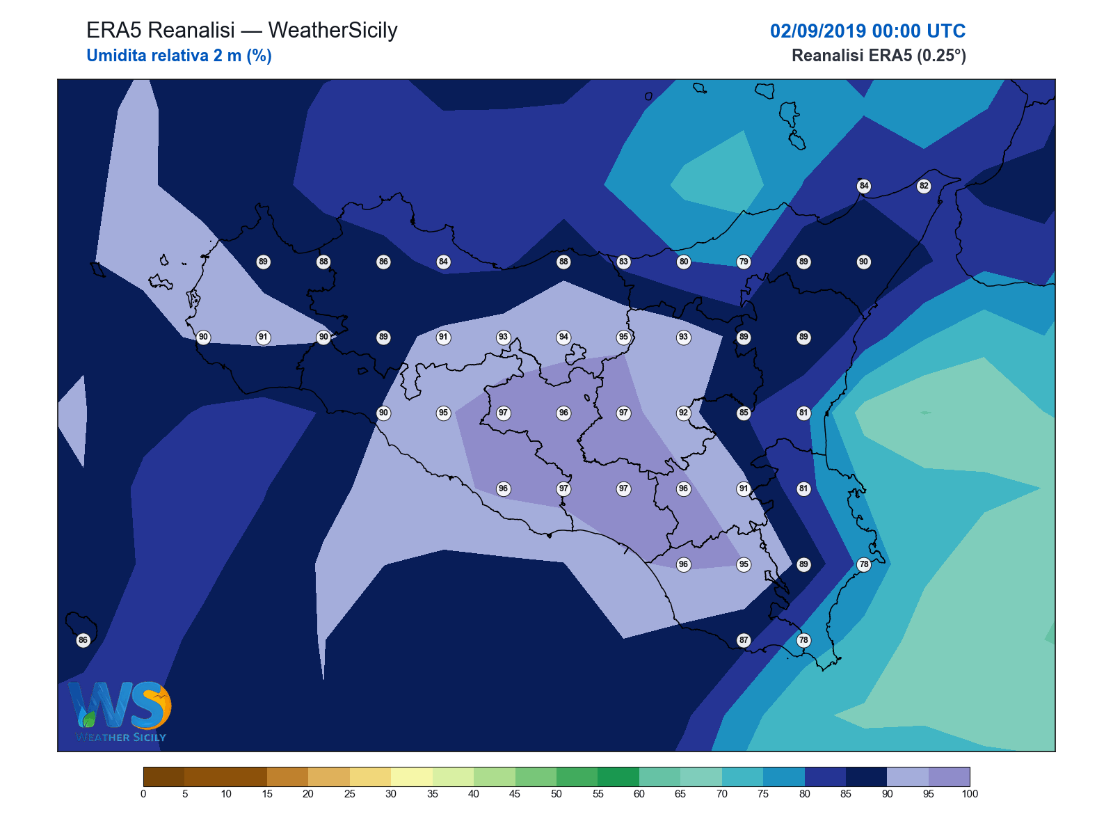 Umidità relativa 2 m · 2019090200