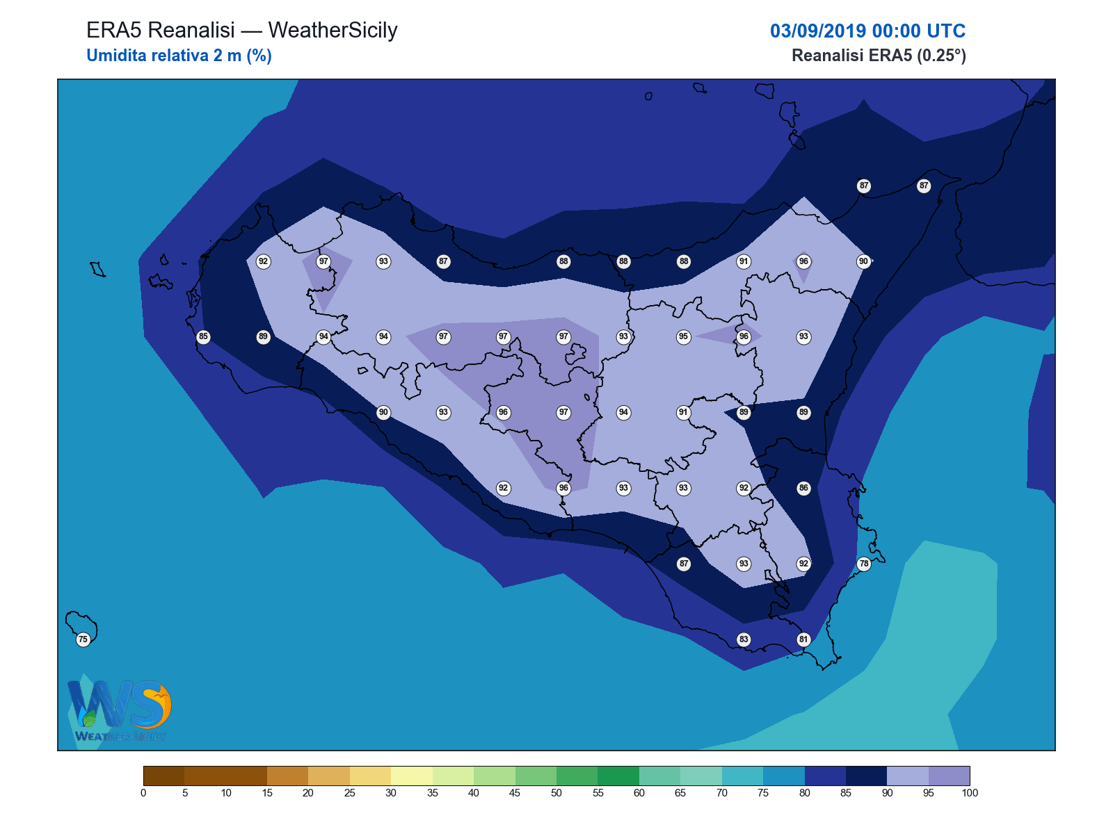 Umidità relativa 2 m · 2019090300
