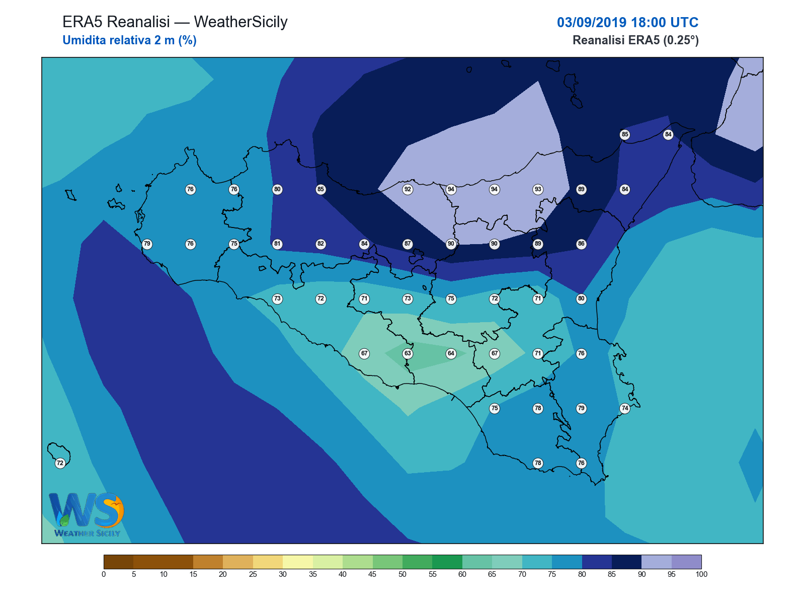 Umidità relativa 2 m · 2019090318