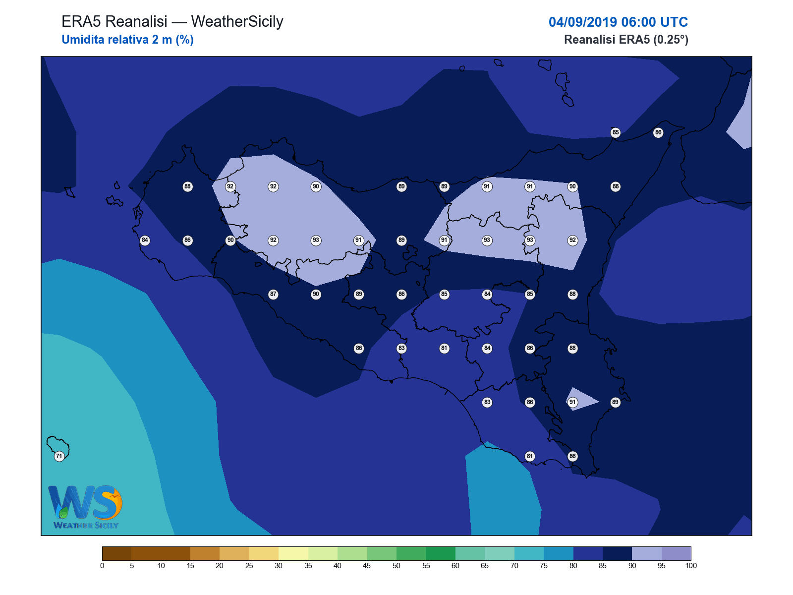 Umidità relativa 2 m · 2019090406