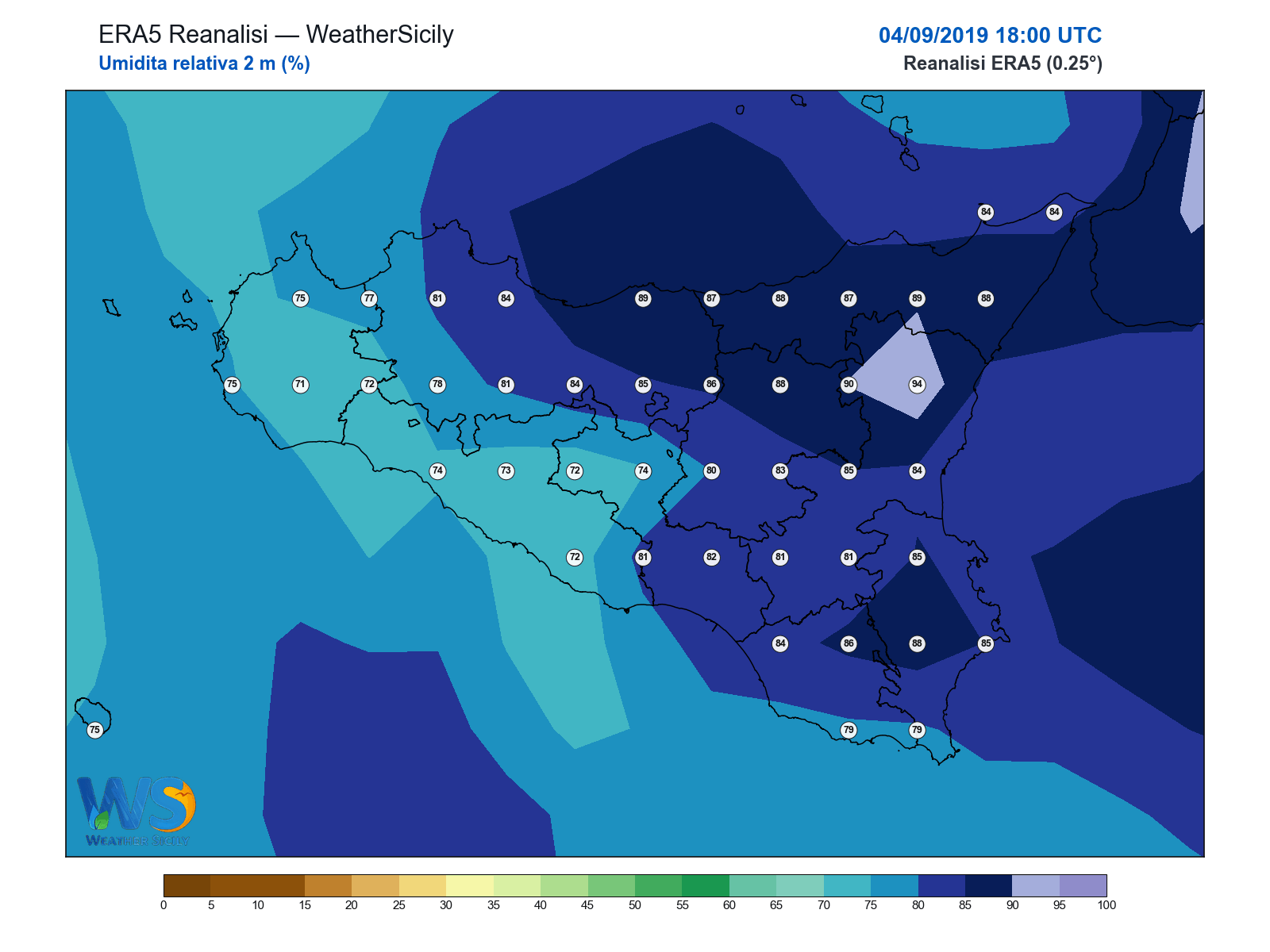 Umidità relativa 2 m · 2019090418
