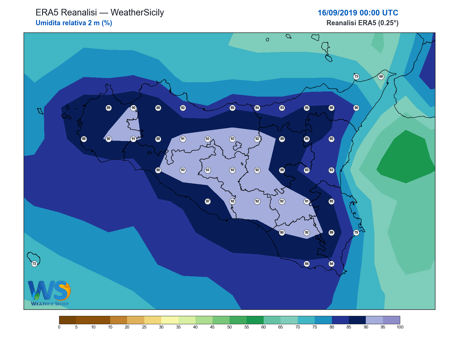 Umidità relativa 2 m · 2019091600