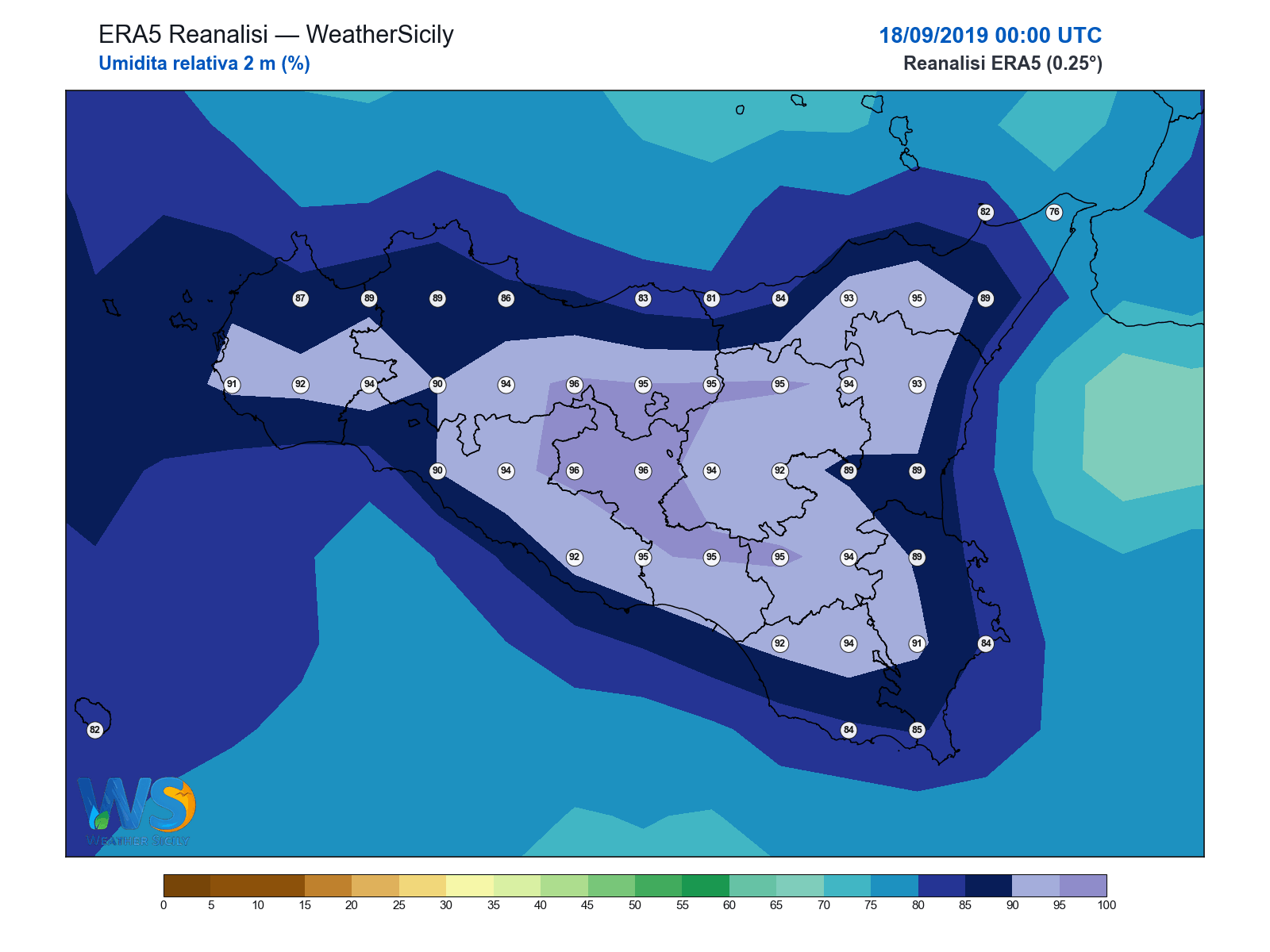 Umidità relativa 2 m · 2019091800
