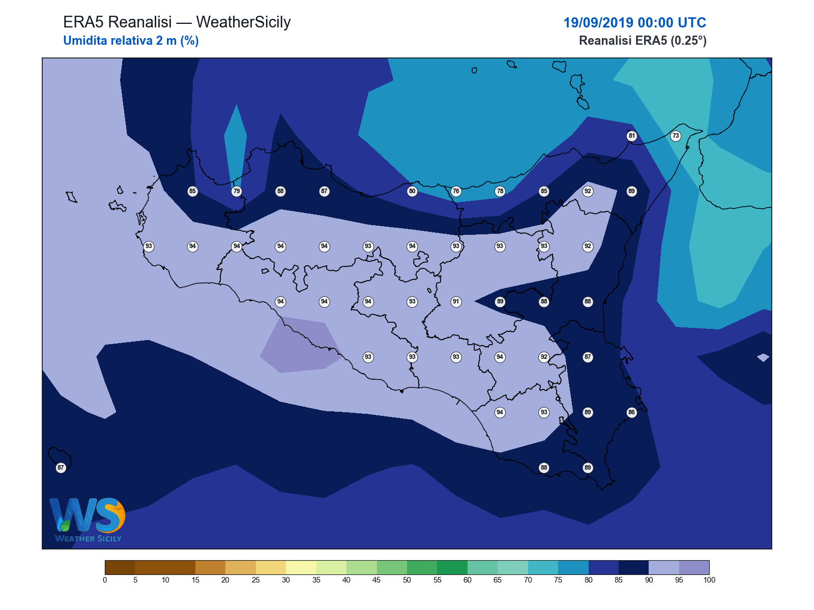 Umidità relativa 2 m · 2019091900
