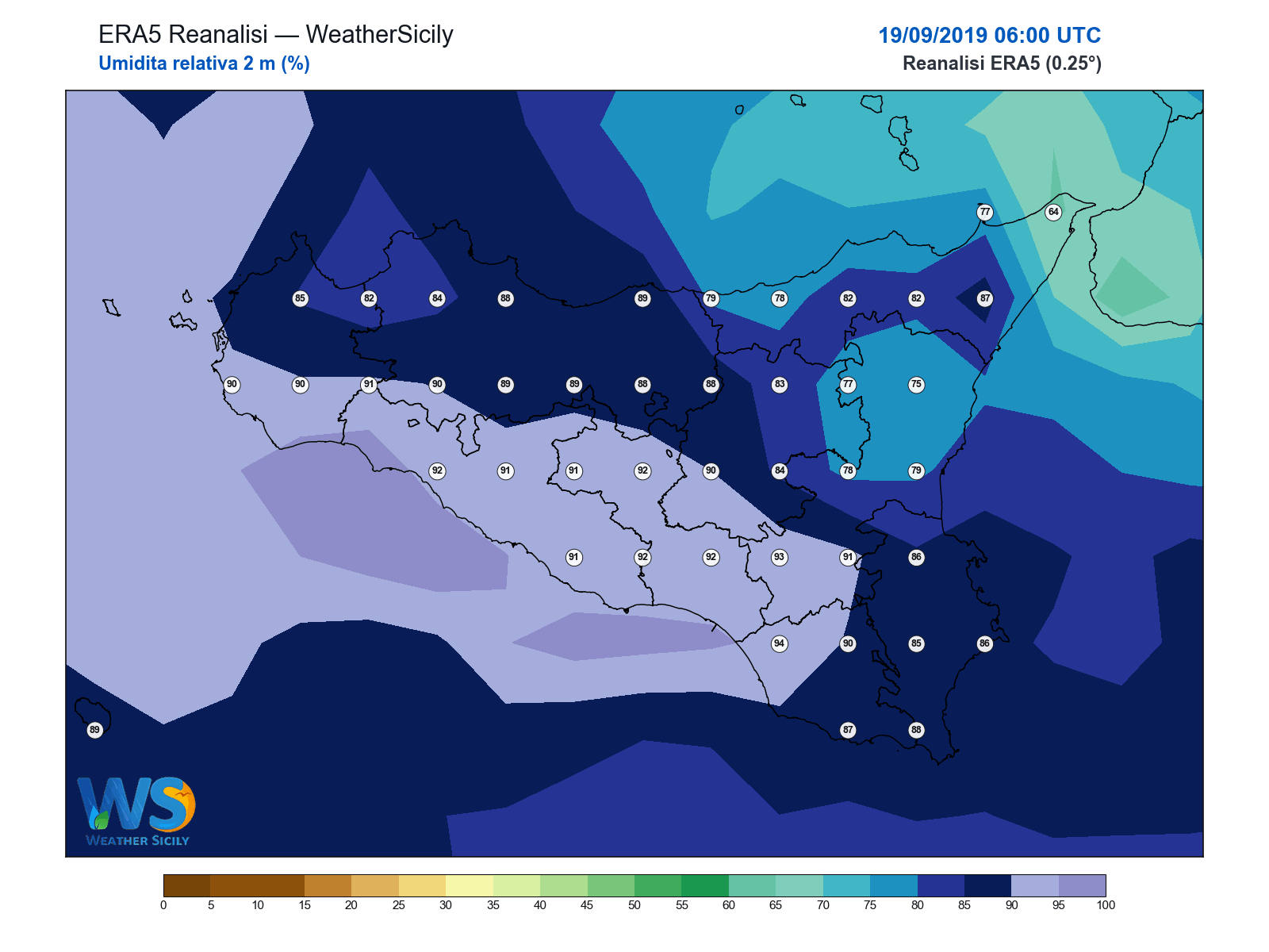 Umidità relativa 2 m · 2019091906