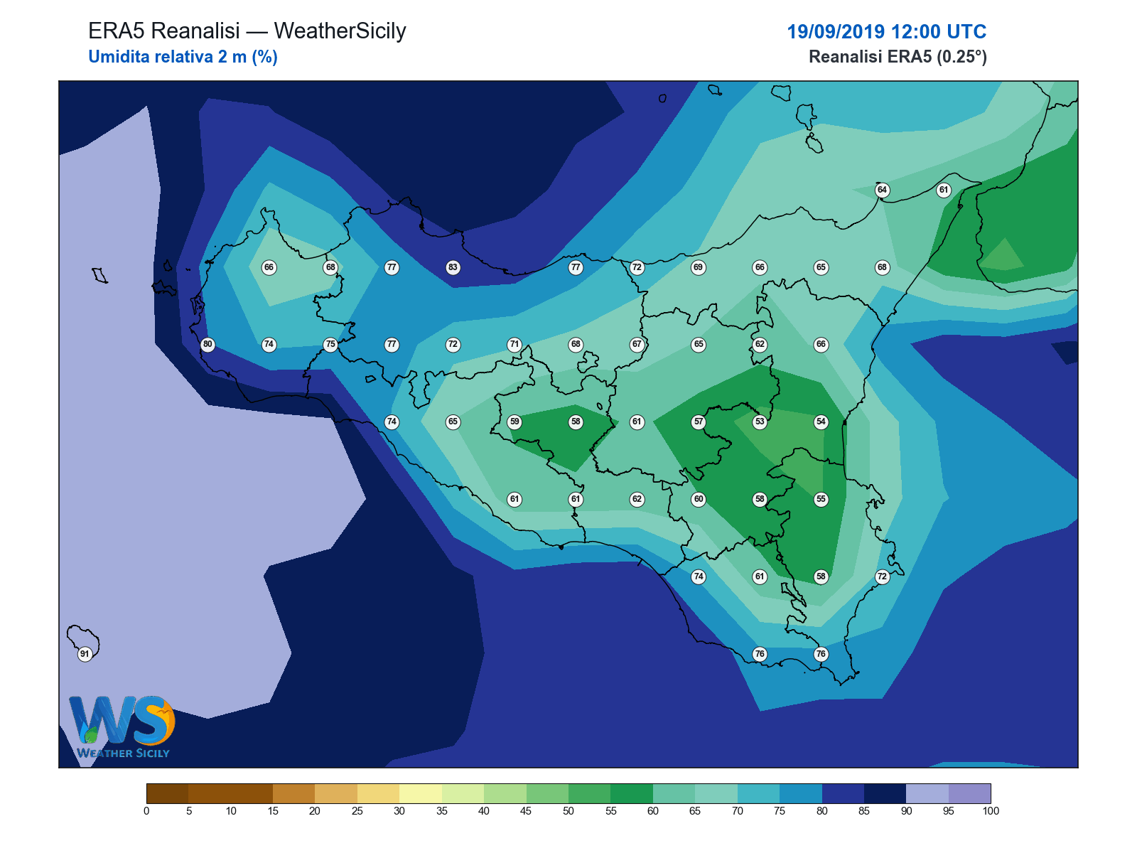 Umidità relativa 2 m · 2019091912