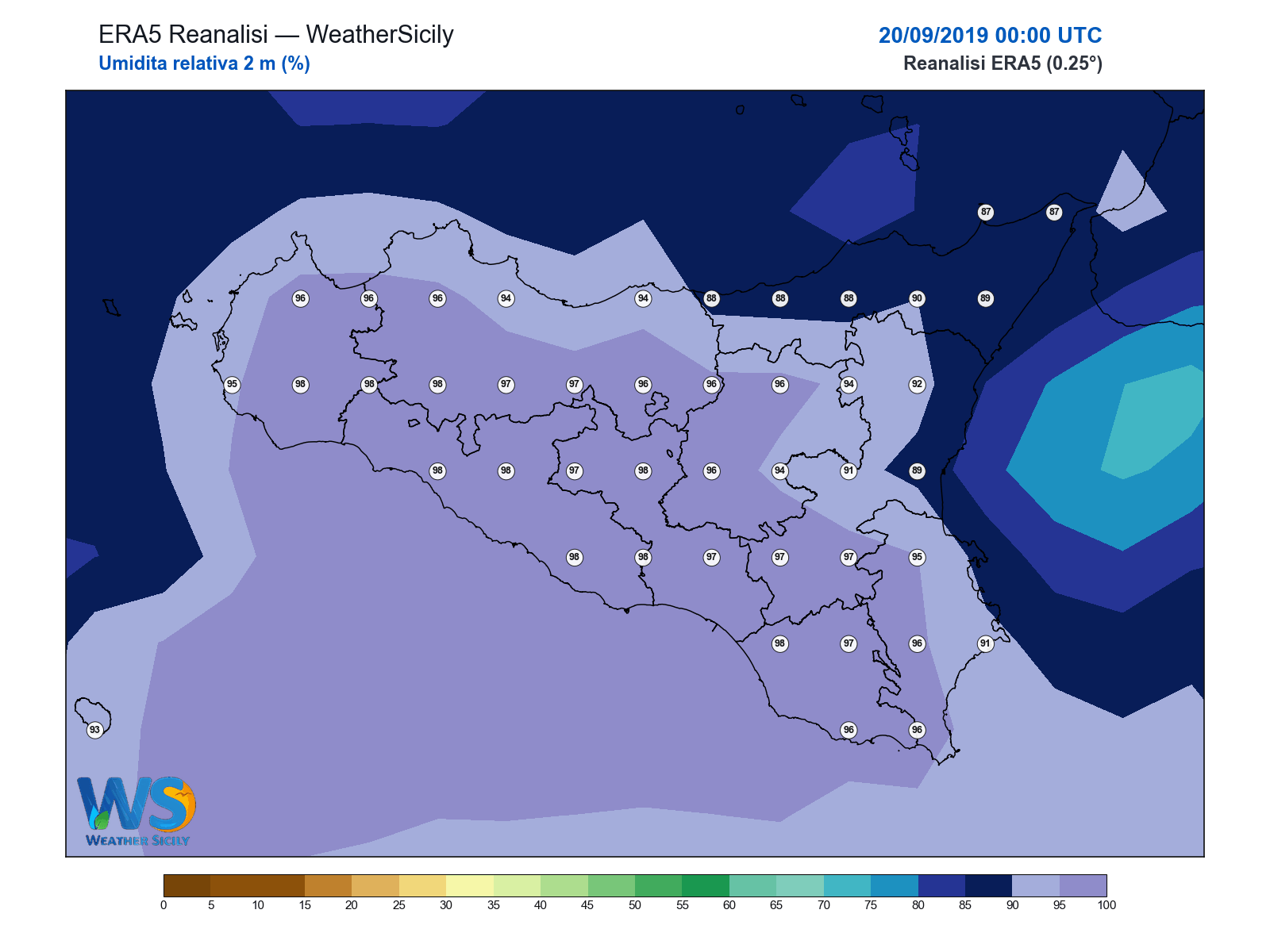 Umidità relativa 2 m · 2019092000