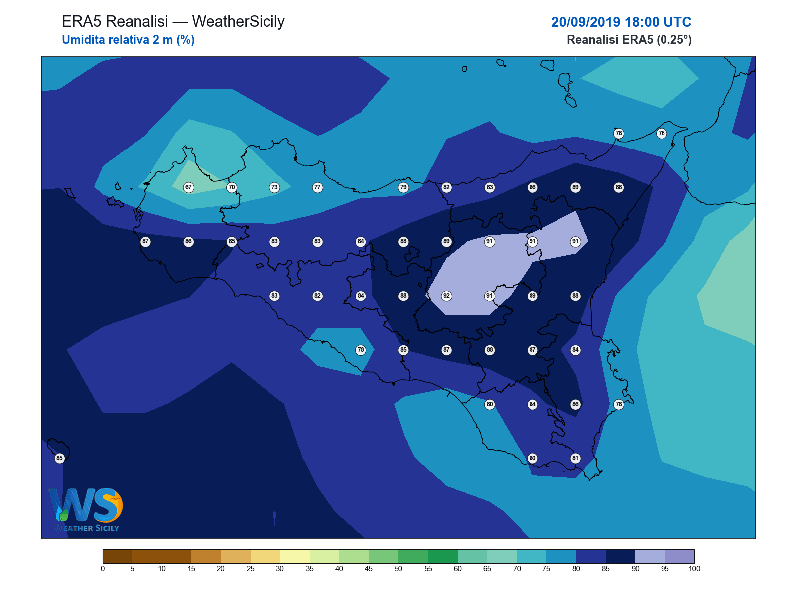 Umidità relativa 2 m · 2019092018
