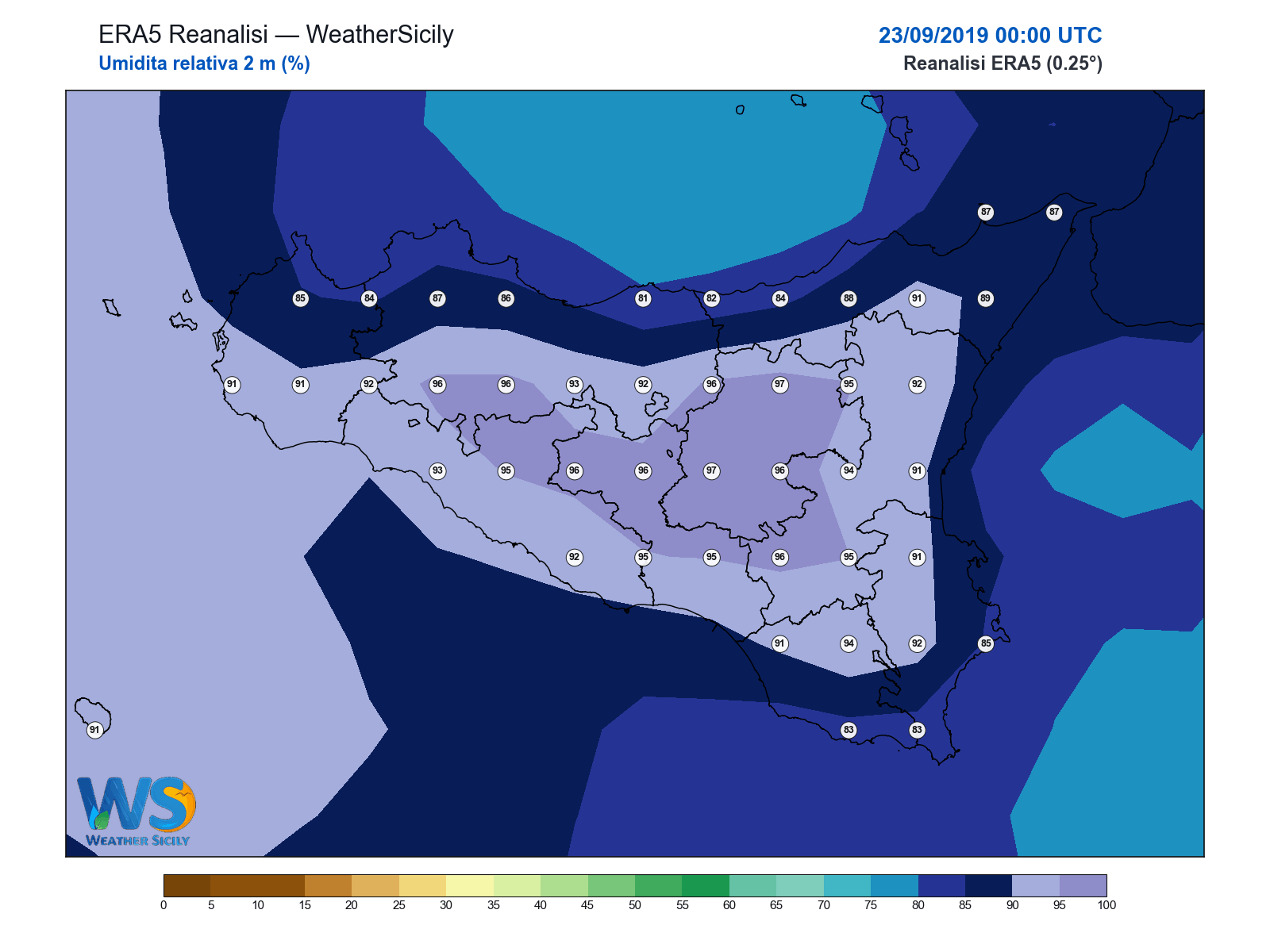 Umidità relativa 2 m · 2019092300
