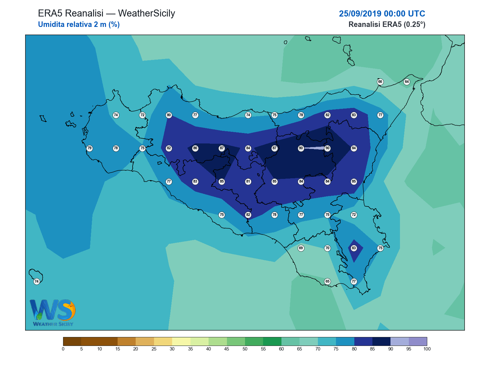 Umidità relativa 2 m · 2019092500