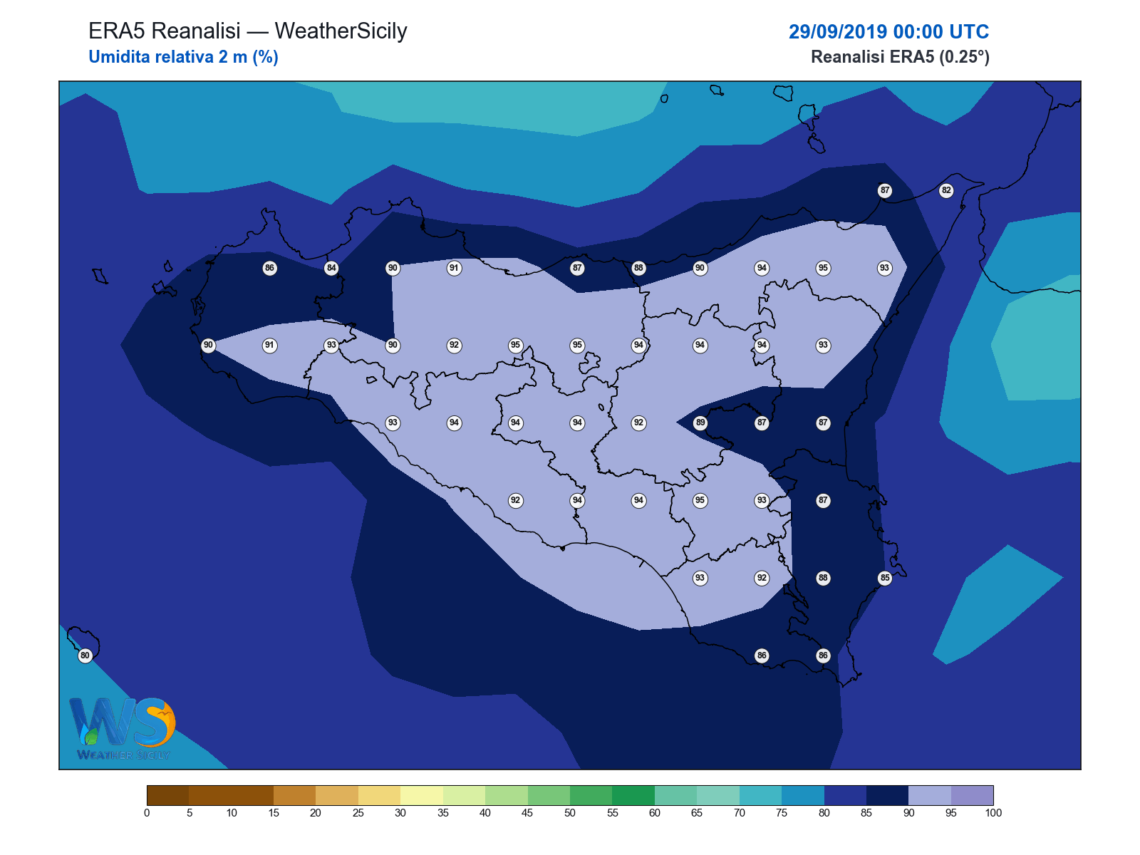 Umidità relativa 2 m · 2019092900