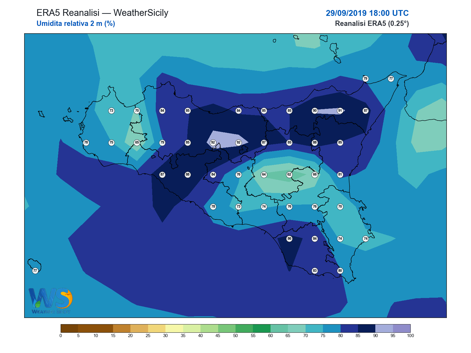 Umidità relativa 2 m · 2019092918
