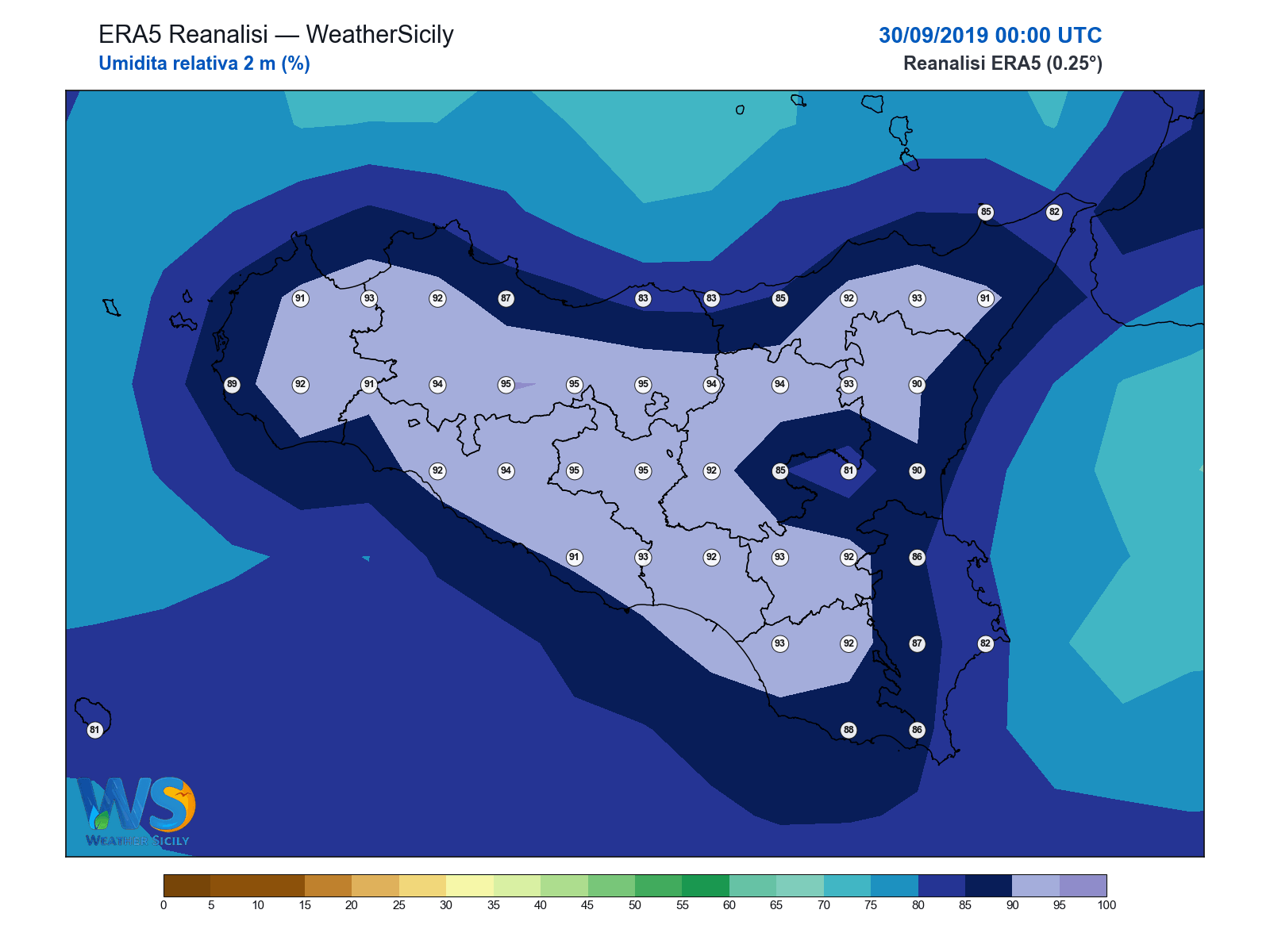 Umidità relativa 2 m · 2019093000