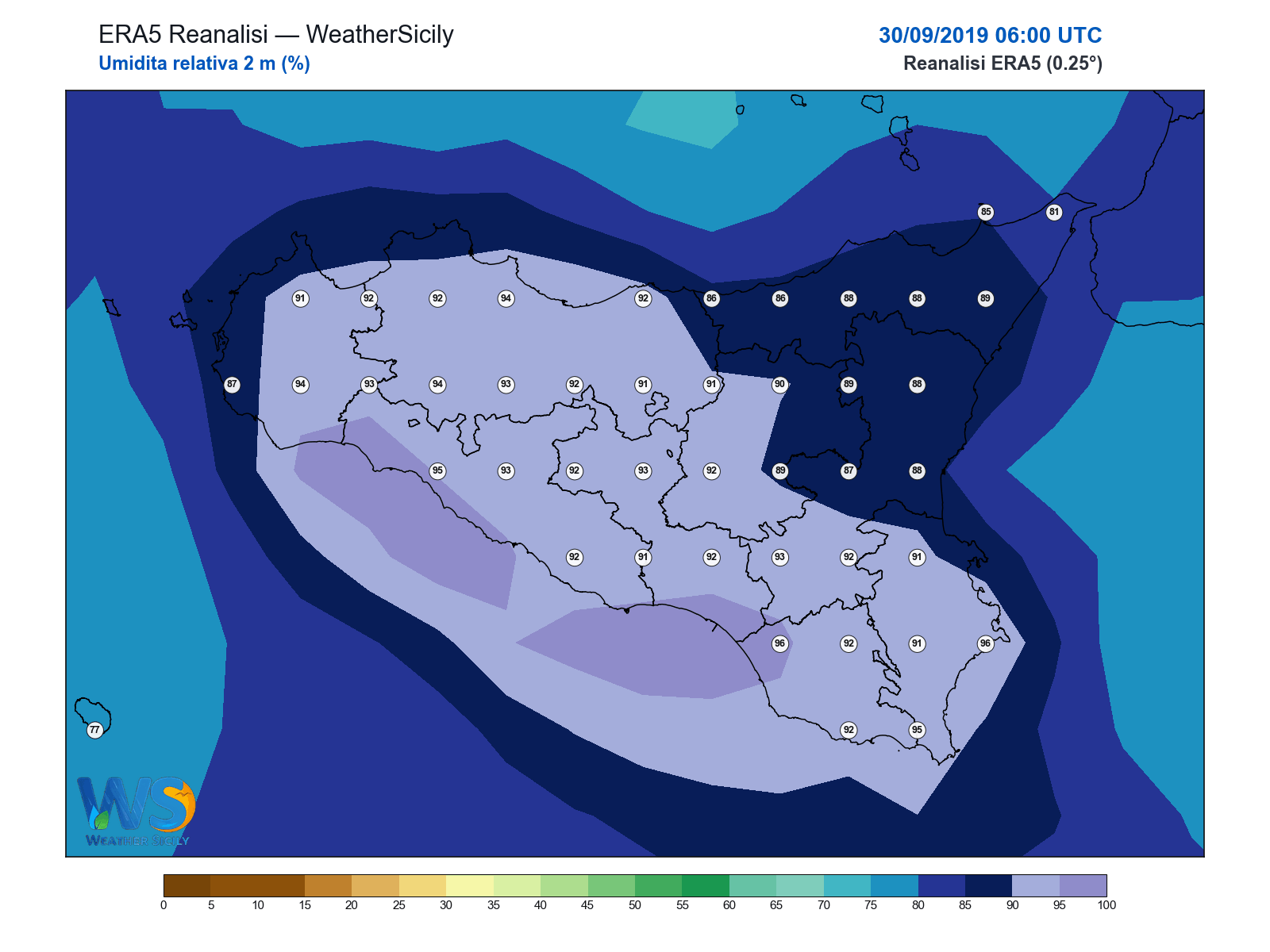 Umidità relativa 2 m · 2019093006