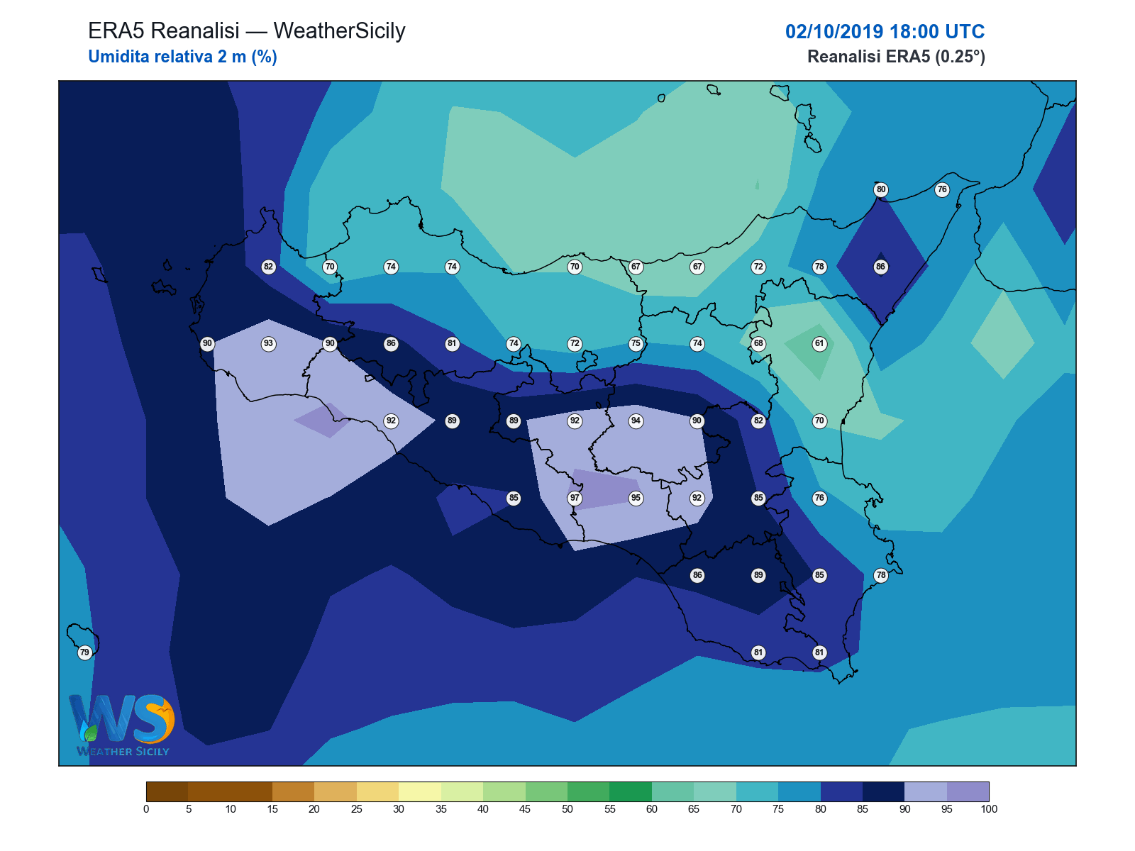 Umidità relativa 2 m · 2019100218