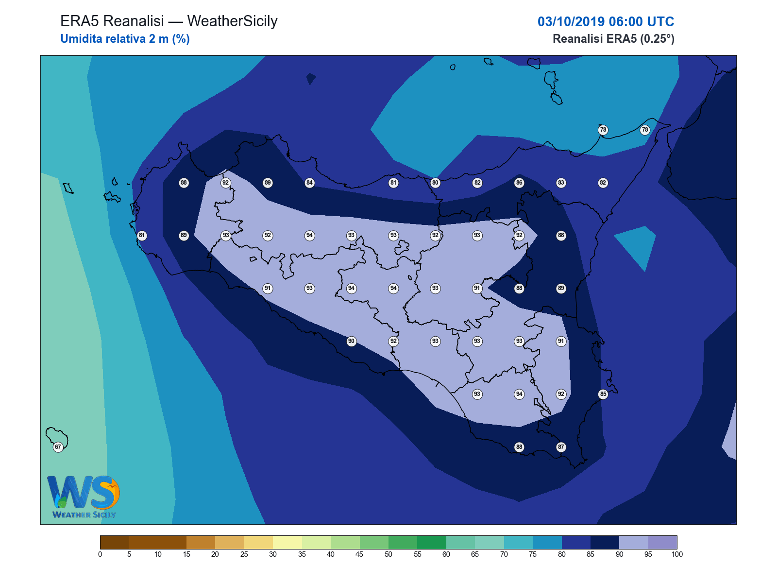 Umidità relativa 2 m · 2019100306