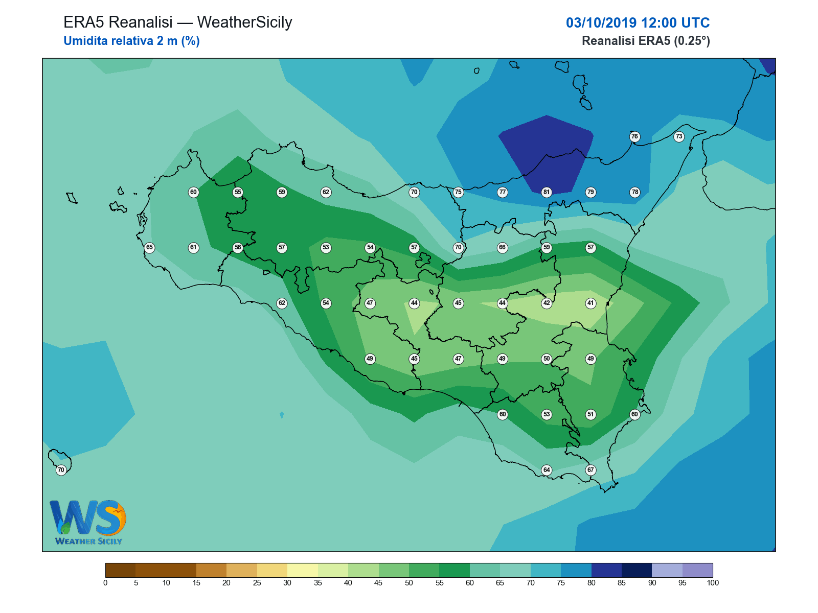 Umidità relativa 2 m · 2019100312