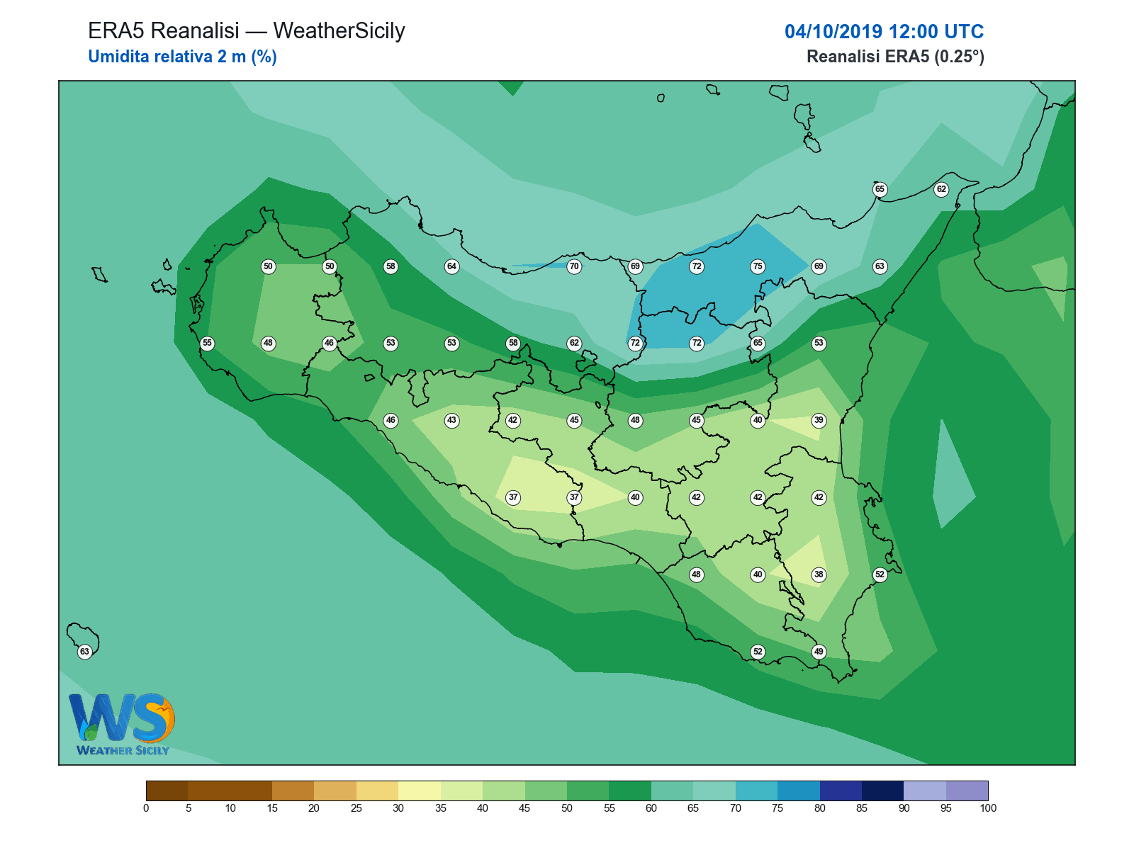 Umidità relativa 2 m · 2019100412