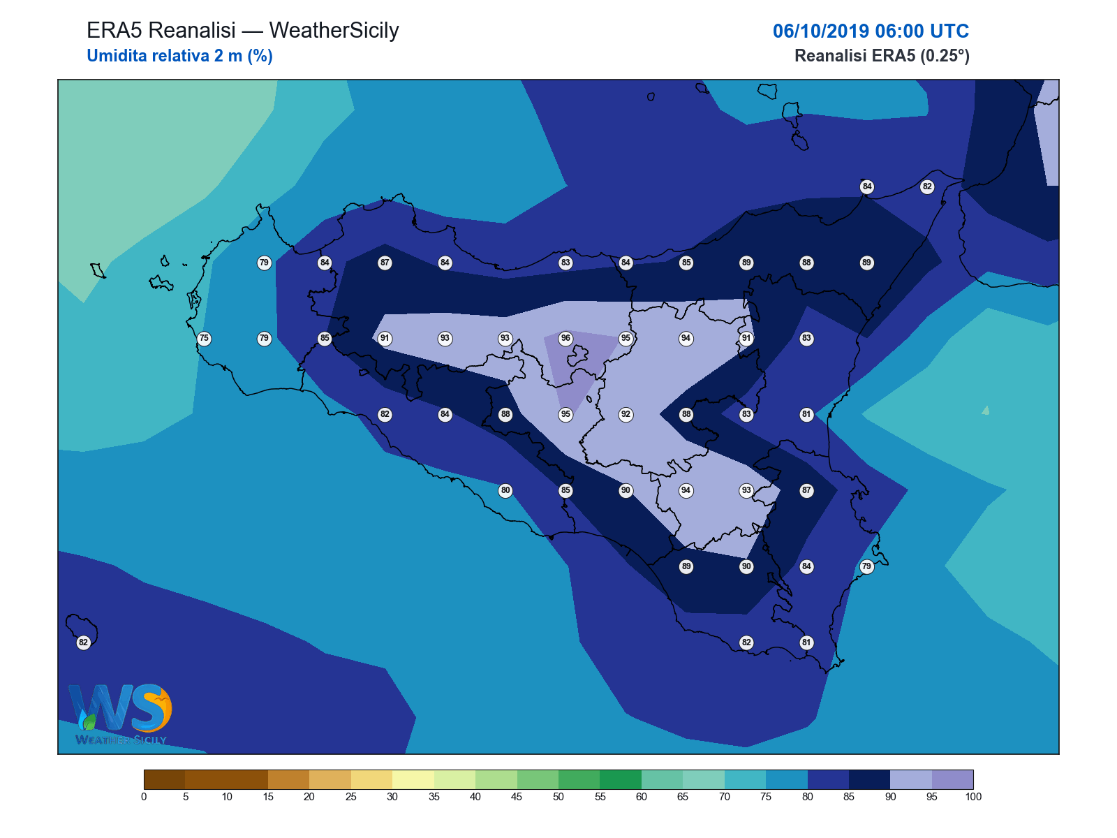 Umidità relativa 2 m · 2019100606