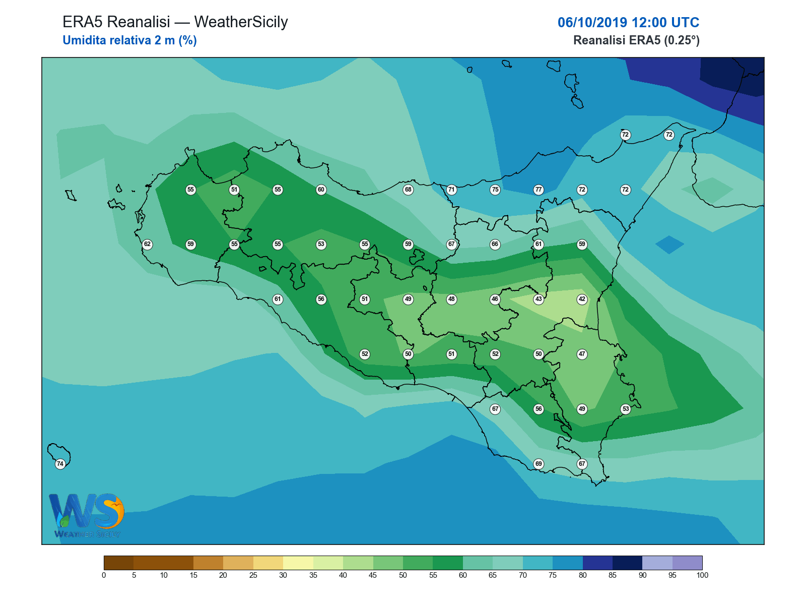 Umidità relativa 2 m · 2019100612