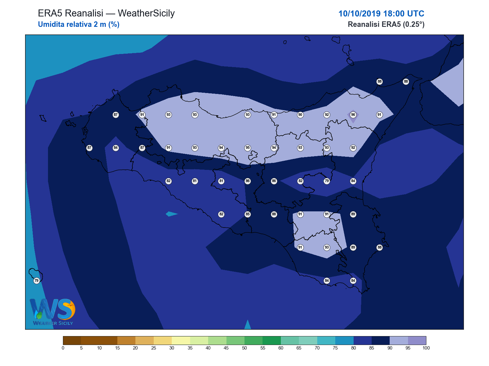 Umidità relativa 2 m · 2019101018