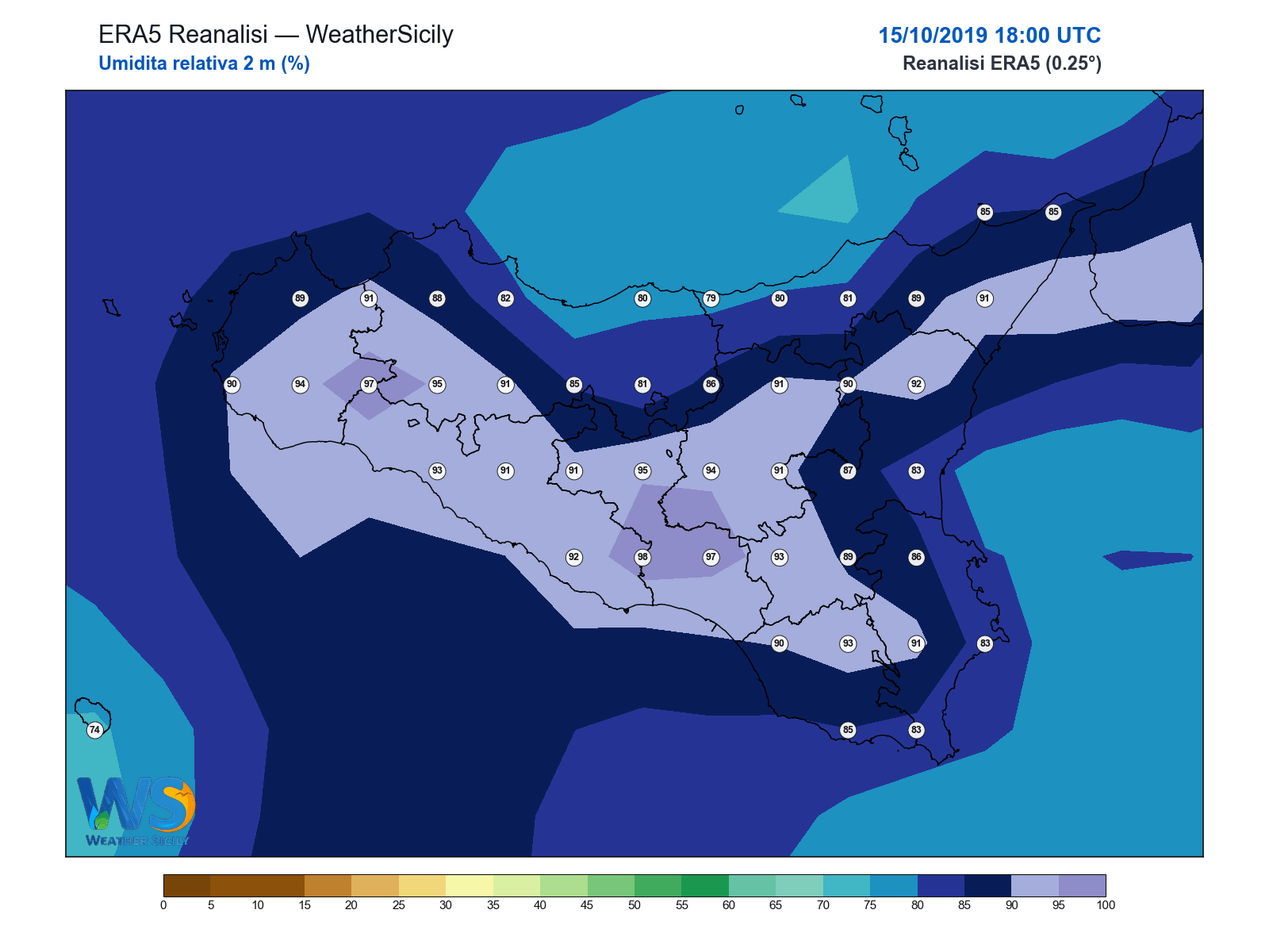 Umidità relativa 2 m · 2019101518