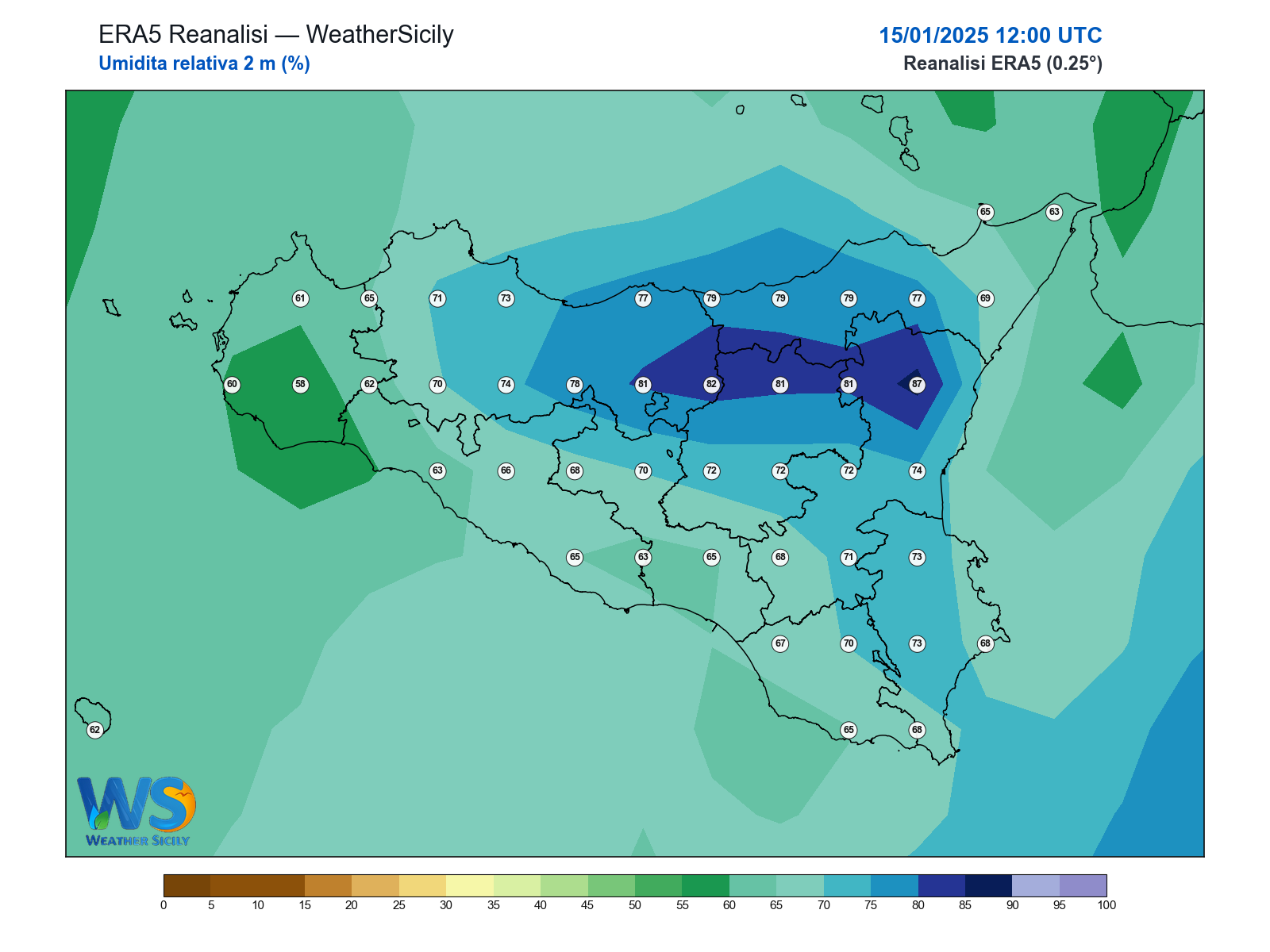 Umidità relativa 2 m · 2025011512