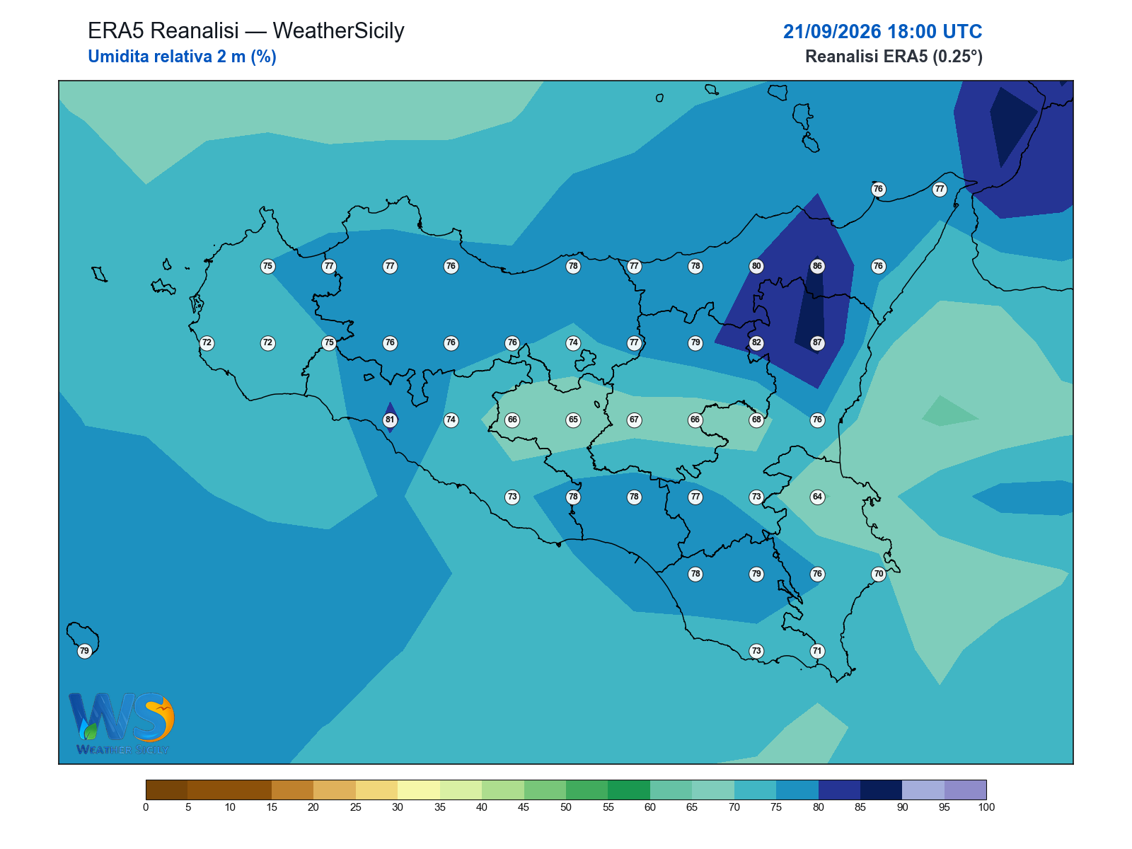 Umidità relativa 2 m · 2026092118
