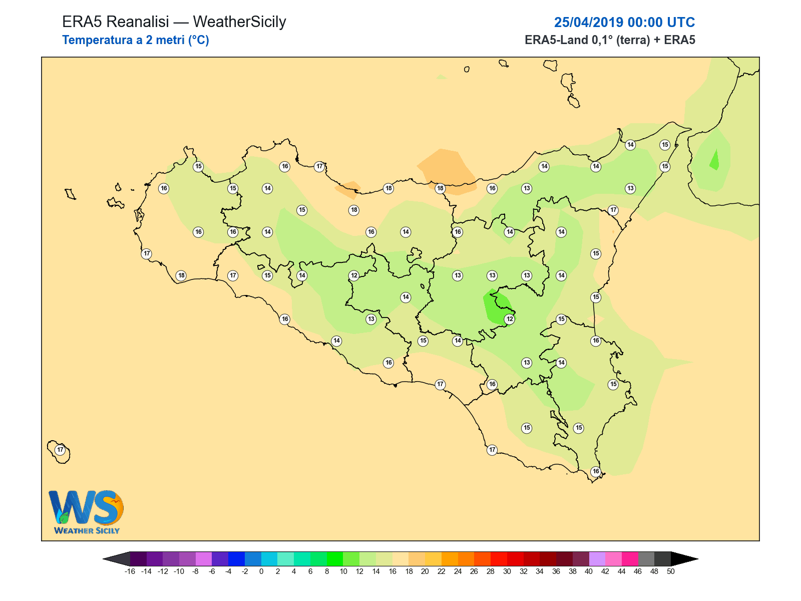 Temperatura a 2 metri · 2019042500