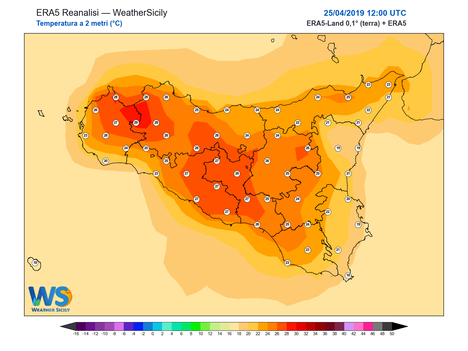Temperatura a 2 metri · 2019042512