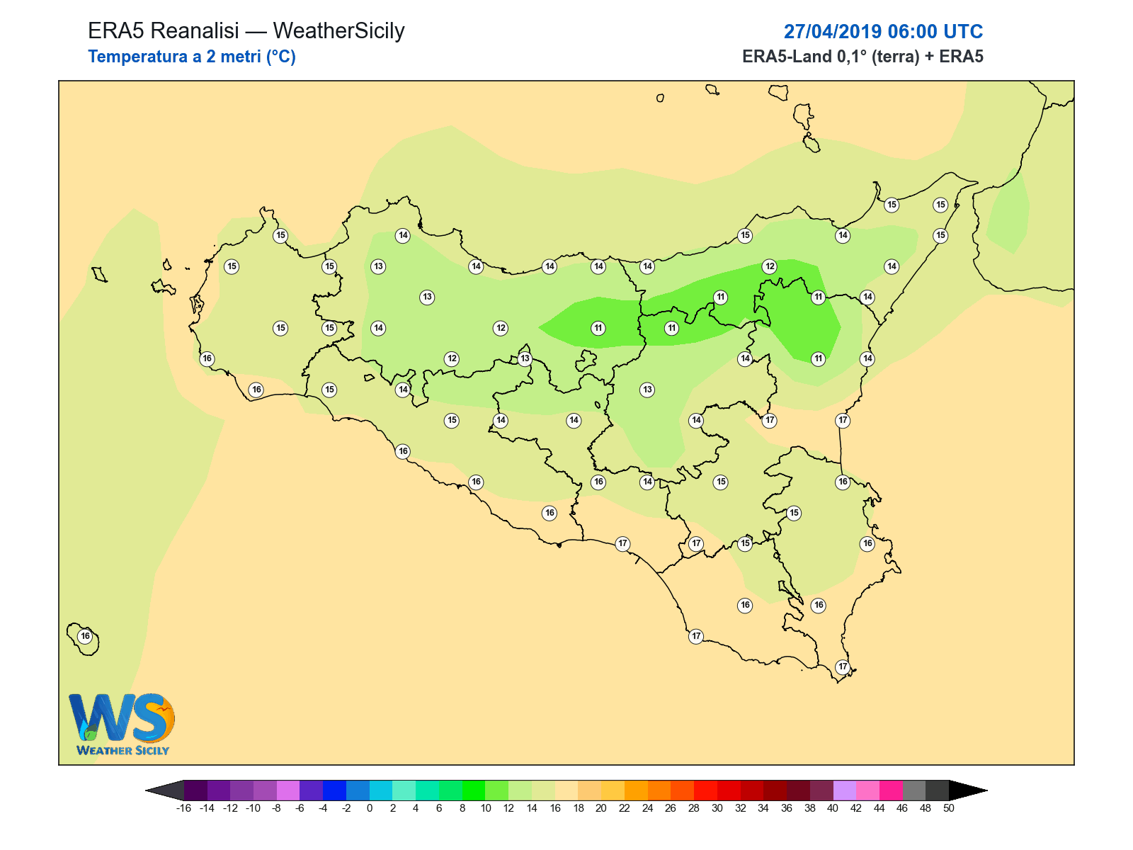 Temperatura a 2 metri · 2019042706