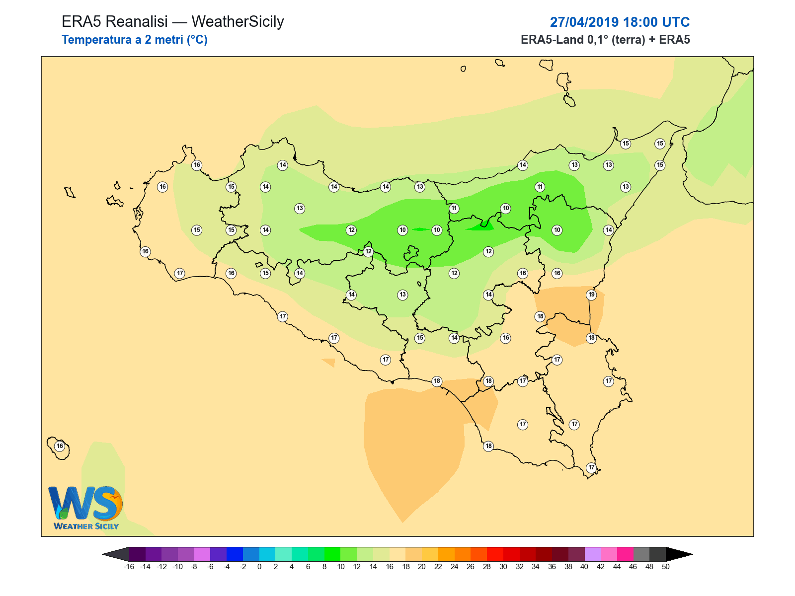 Temperatura a 2 metri · 2019042718