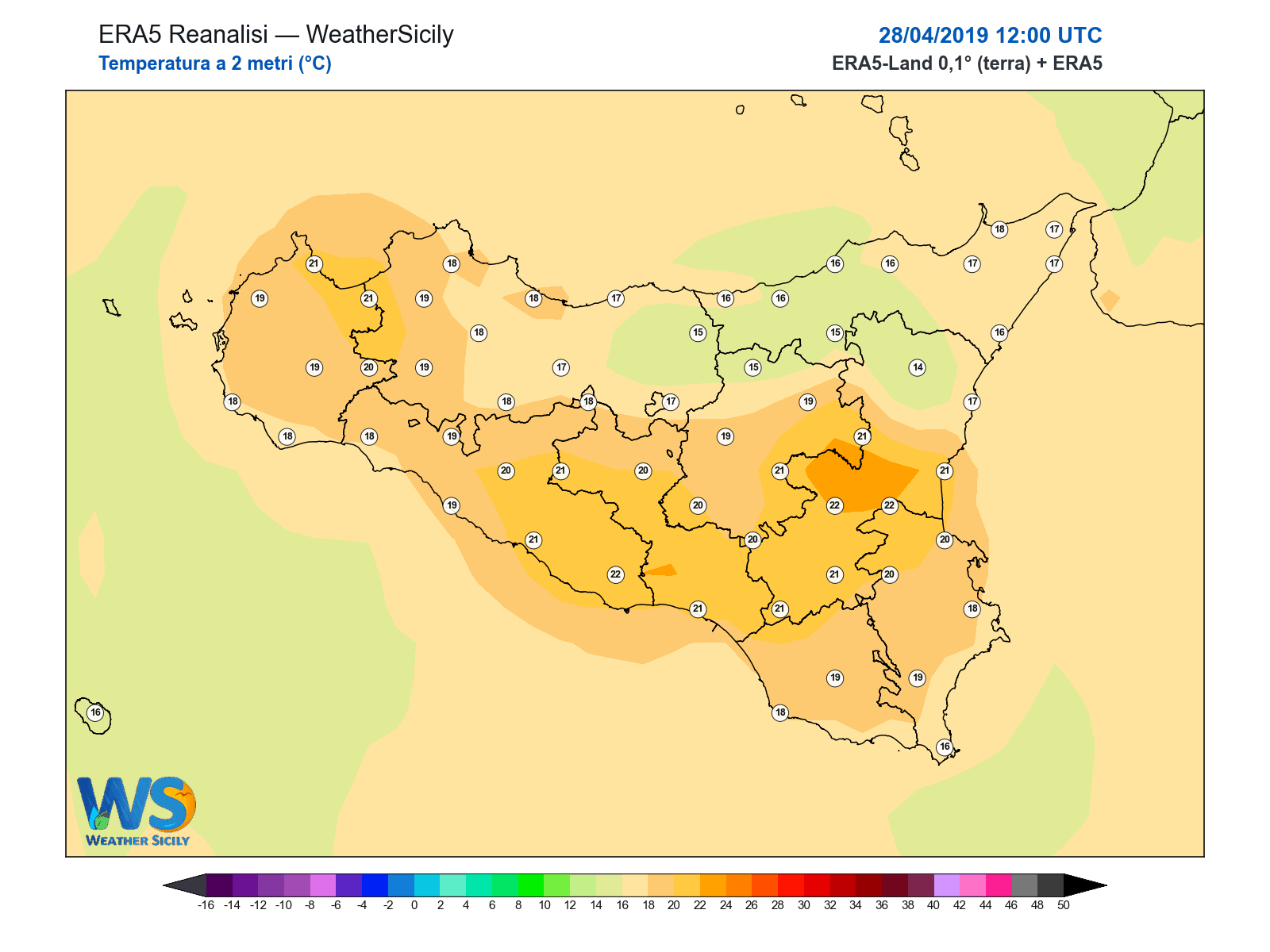 Temperatura a 2 metri · 2019042812