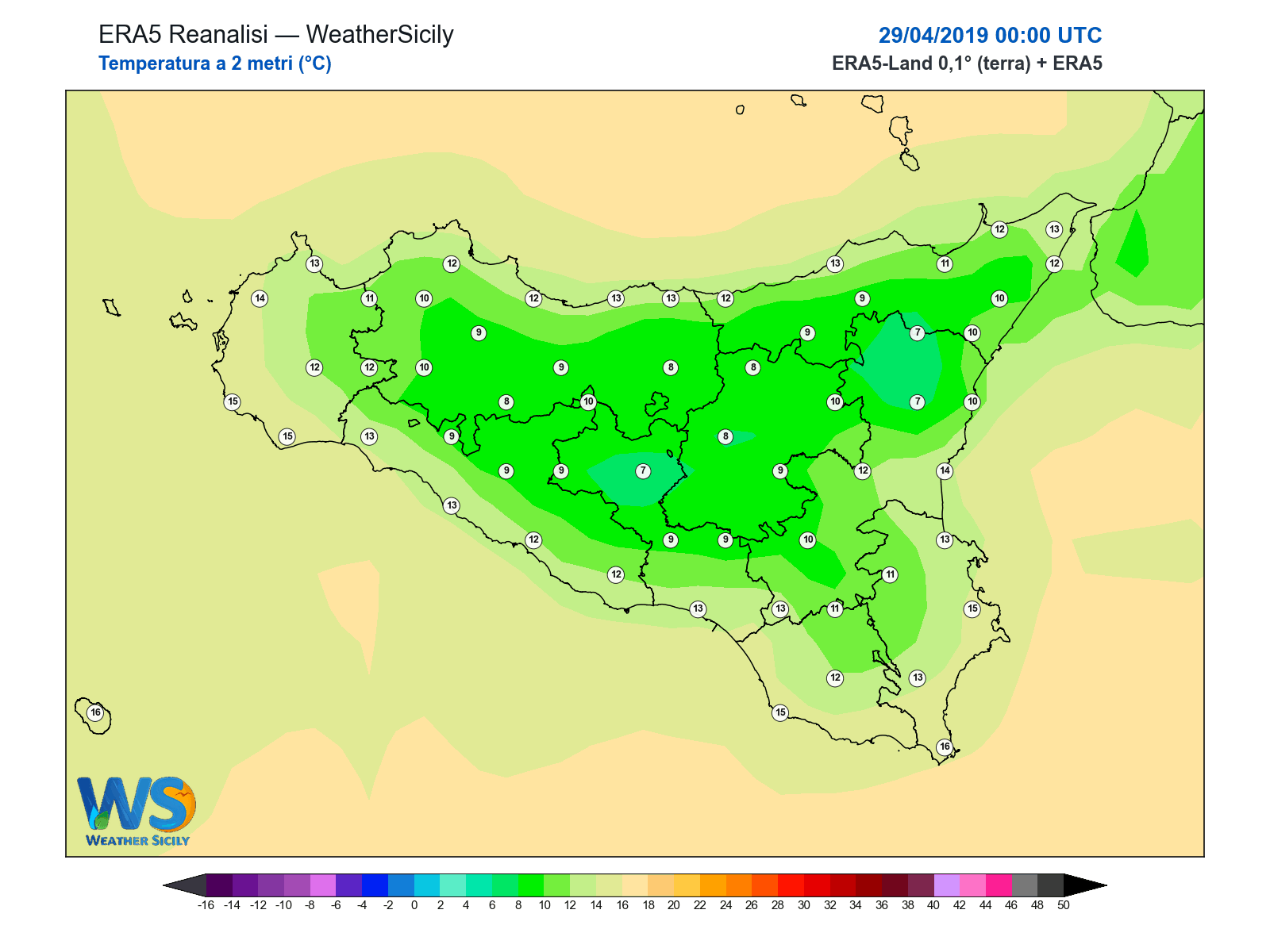 Temperatura a 2 metri · 2019042900