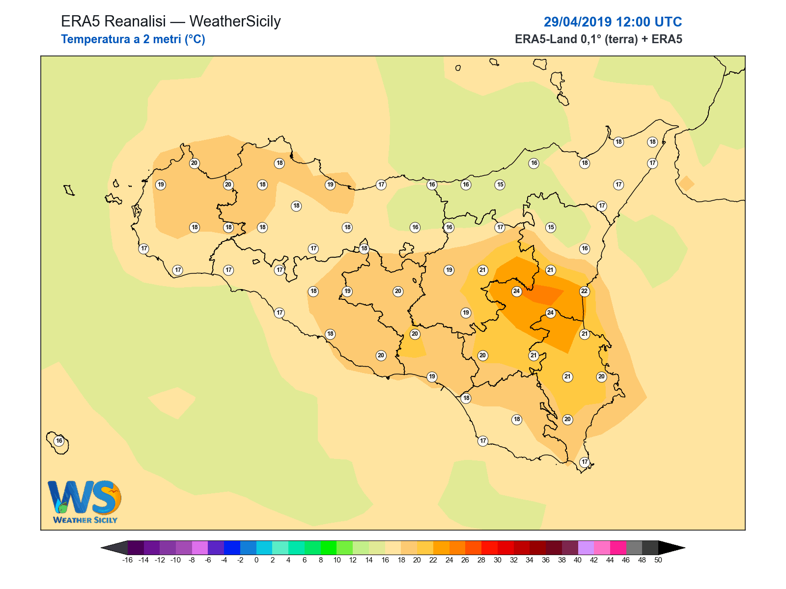 Temperatura a 2 metri · 2019042912
