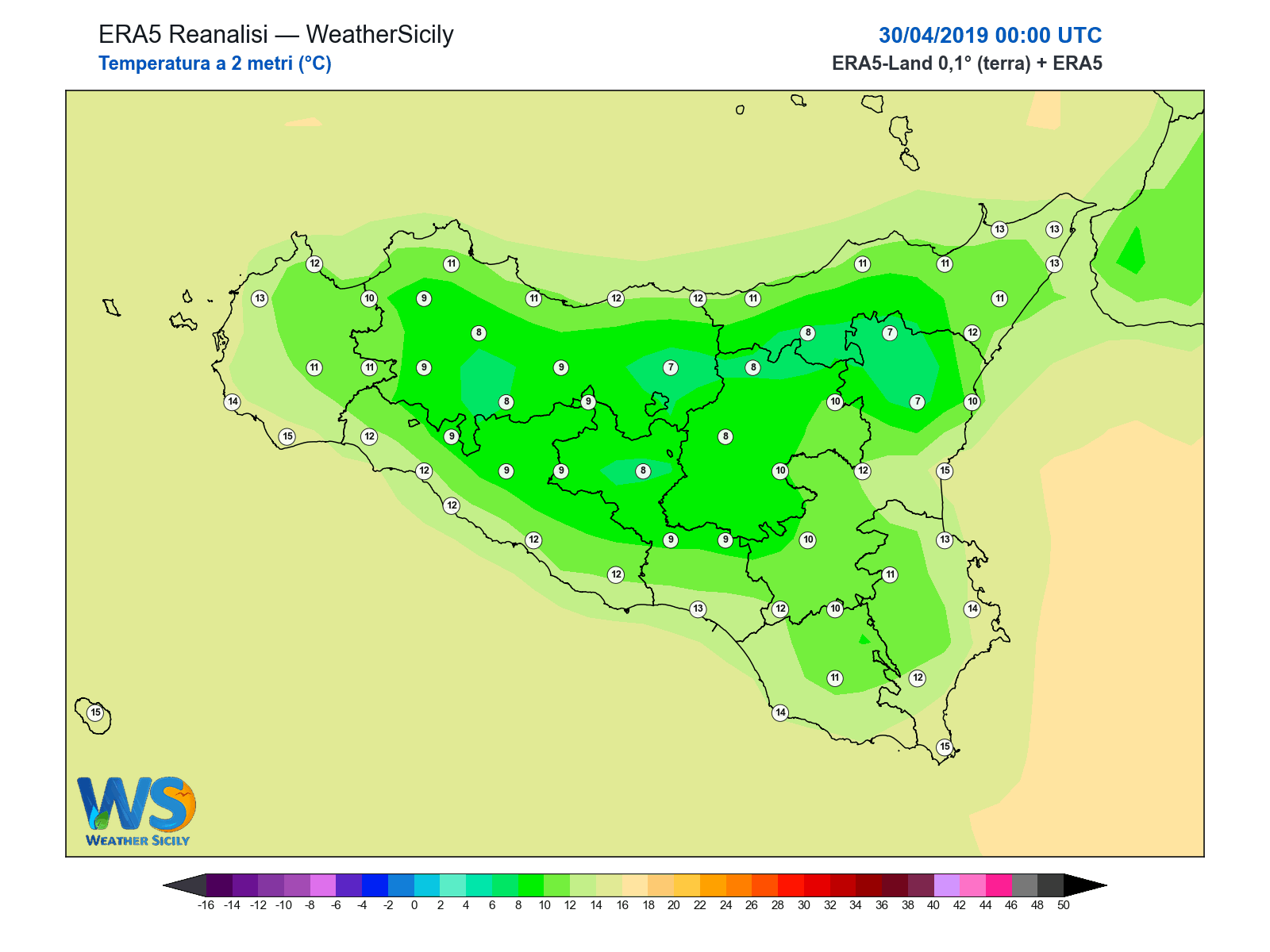 Temperatura a 2 metri · 2019043000