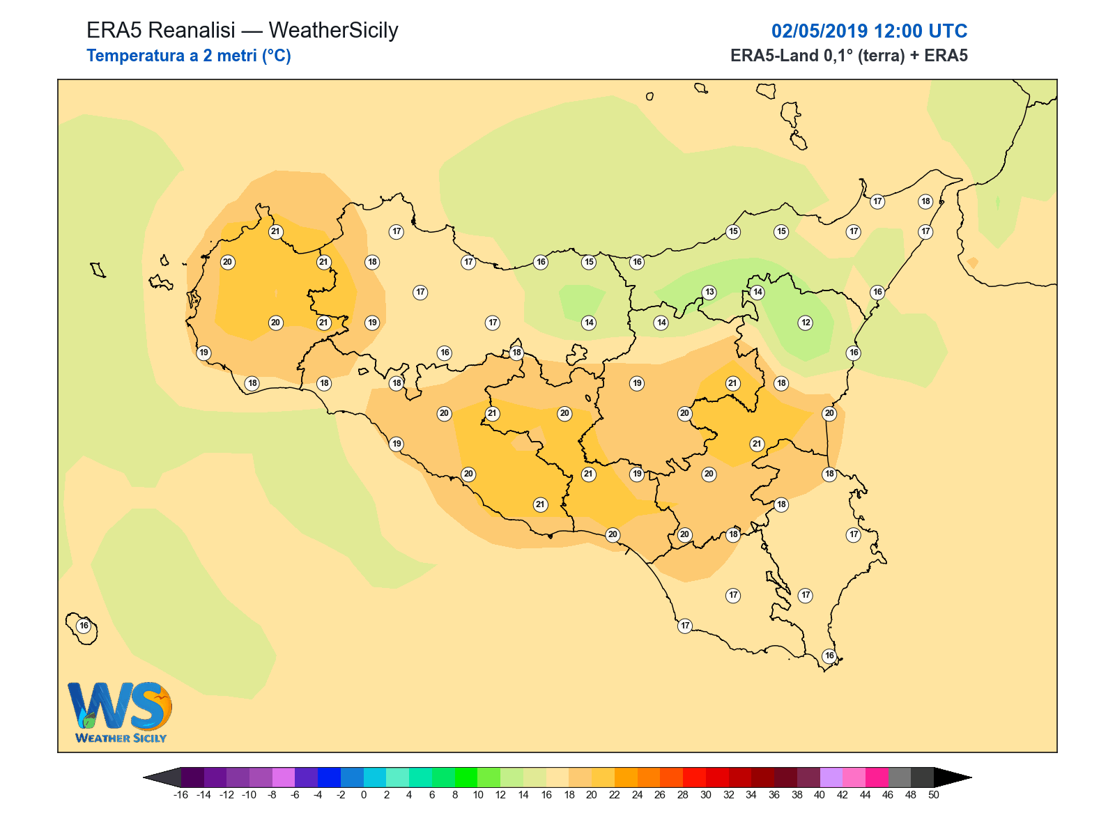 Temperatura a 2 metri · 2019050212