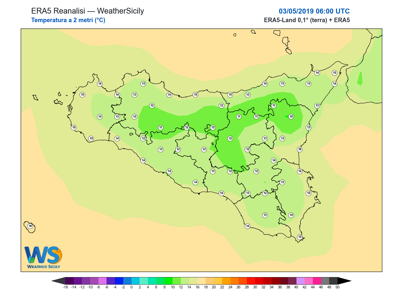 Temperatura a 2 metri · 2019050306