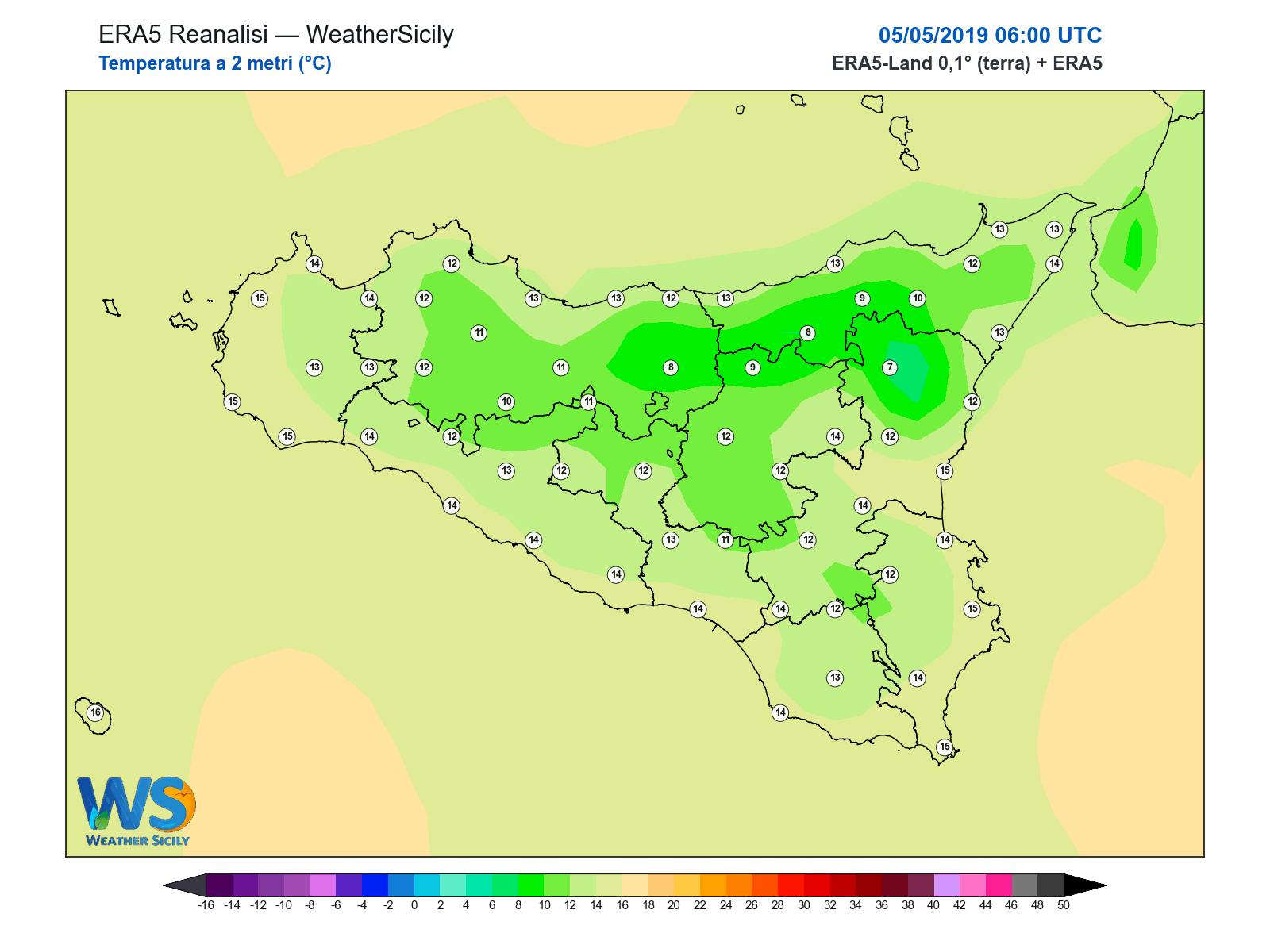 Temperatura a 2 metri · 2019050506