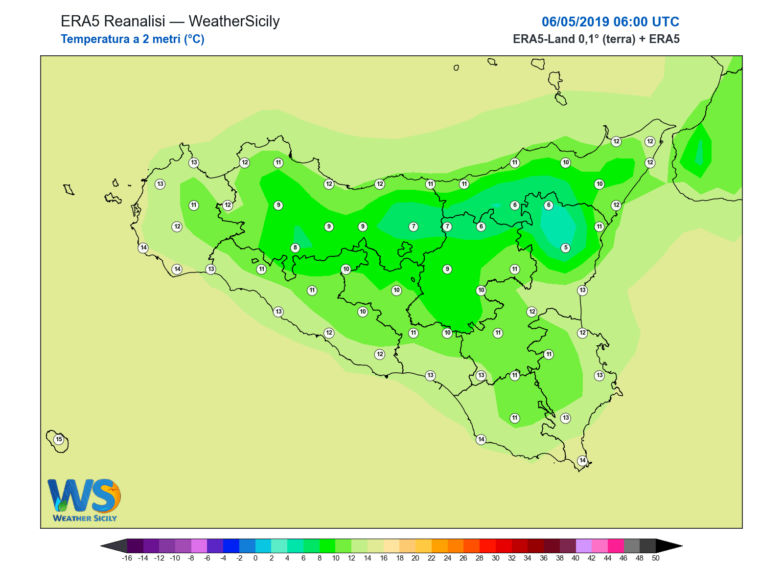 Temperatura a 2 metri · 2019050606