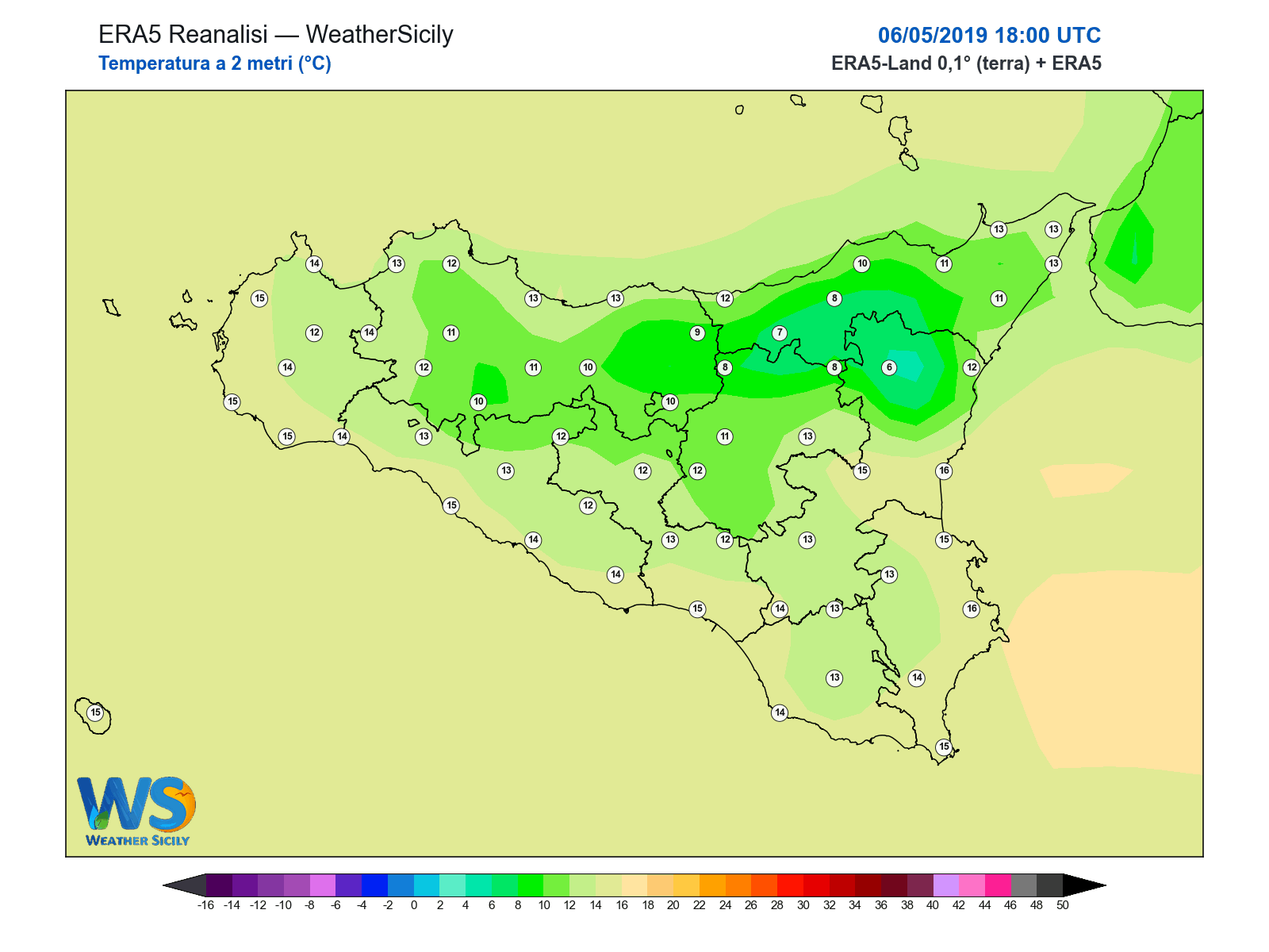 Temperatura a 2 metri · 2019050618