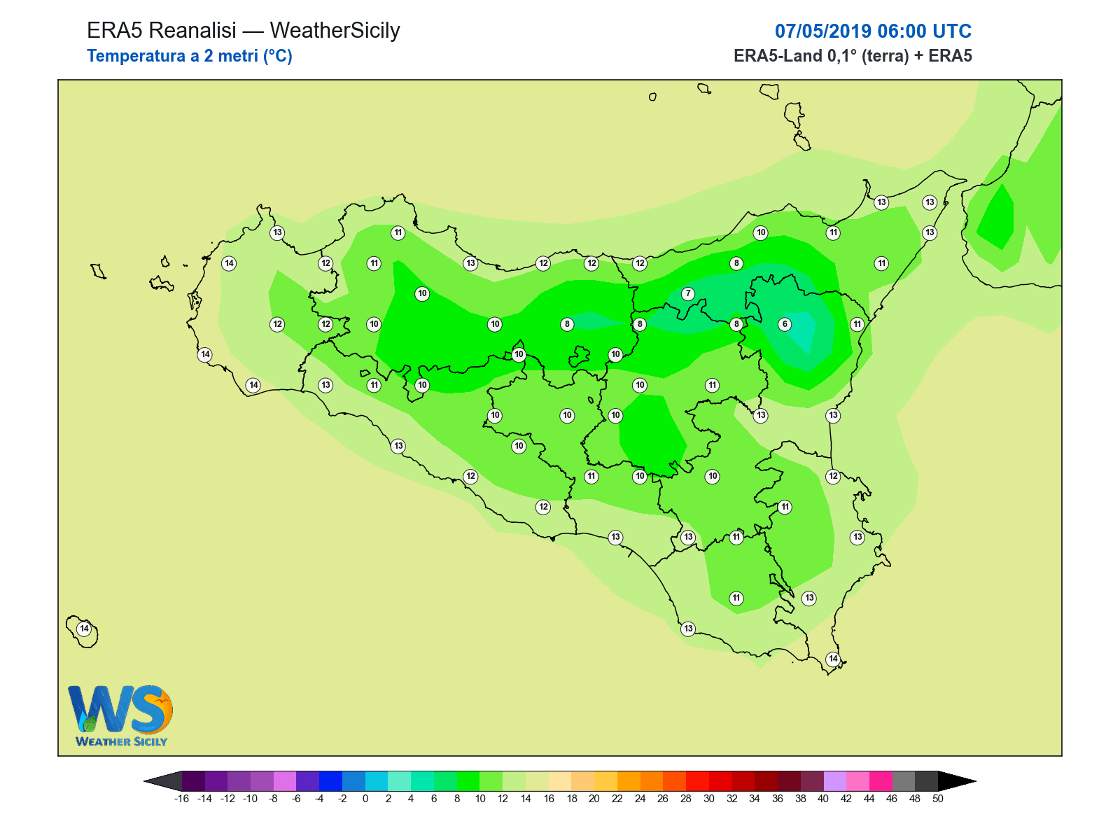 Temperatura a 2 metri · 2019050706