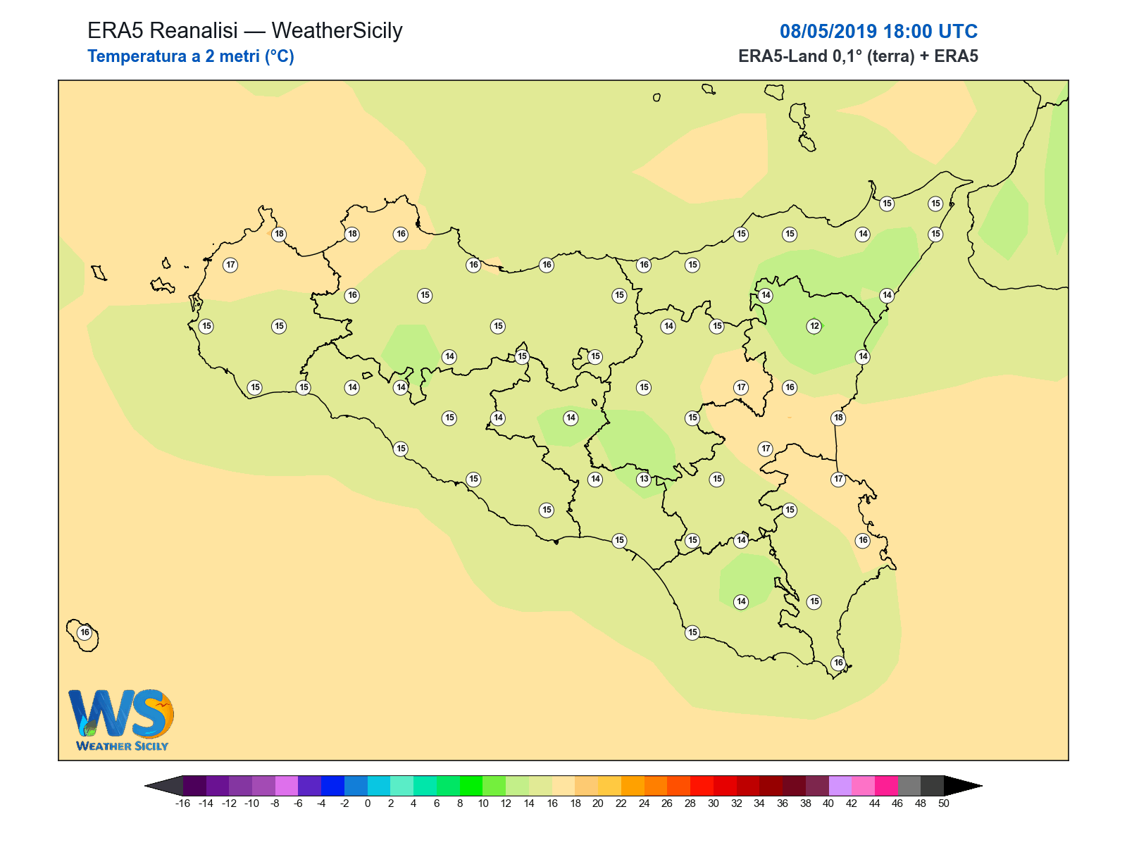 Temperatura a 2 metri · 2019050818